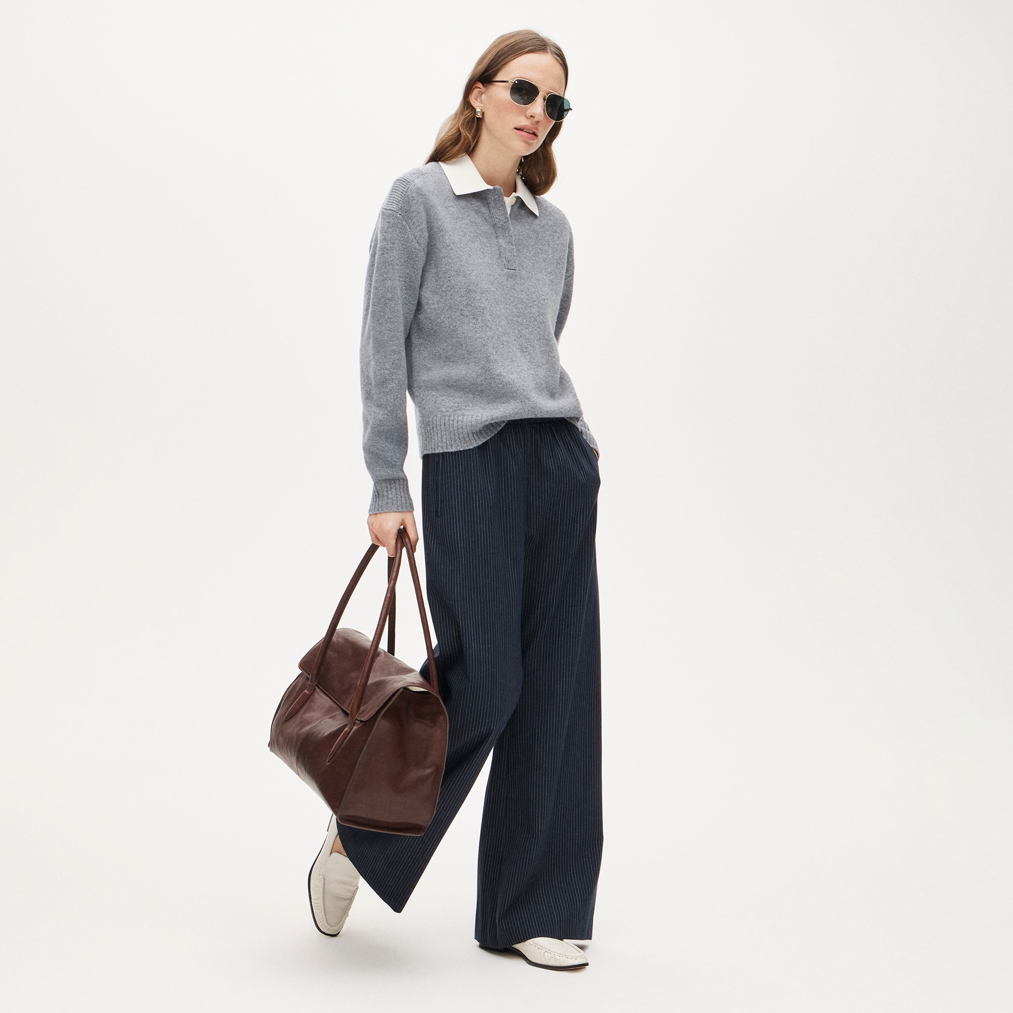 Relaxed sweater-polo in vintage wool