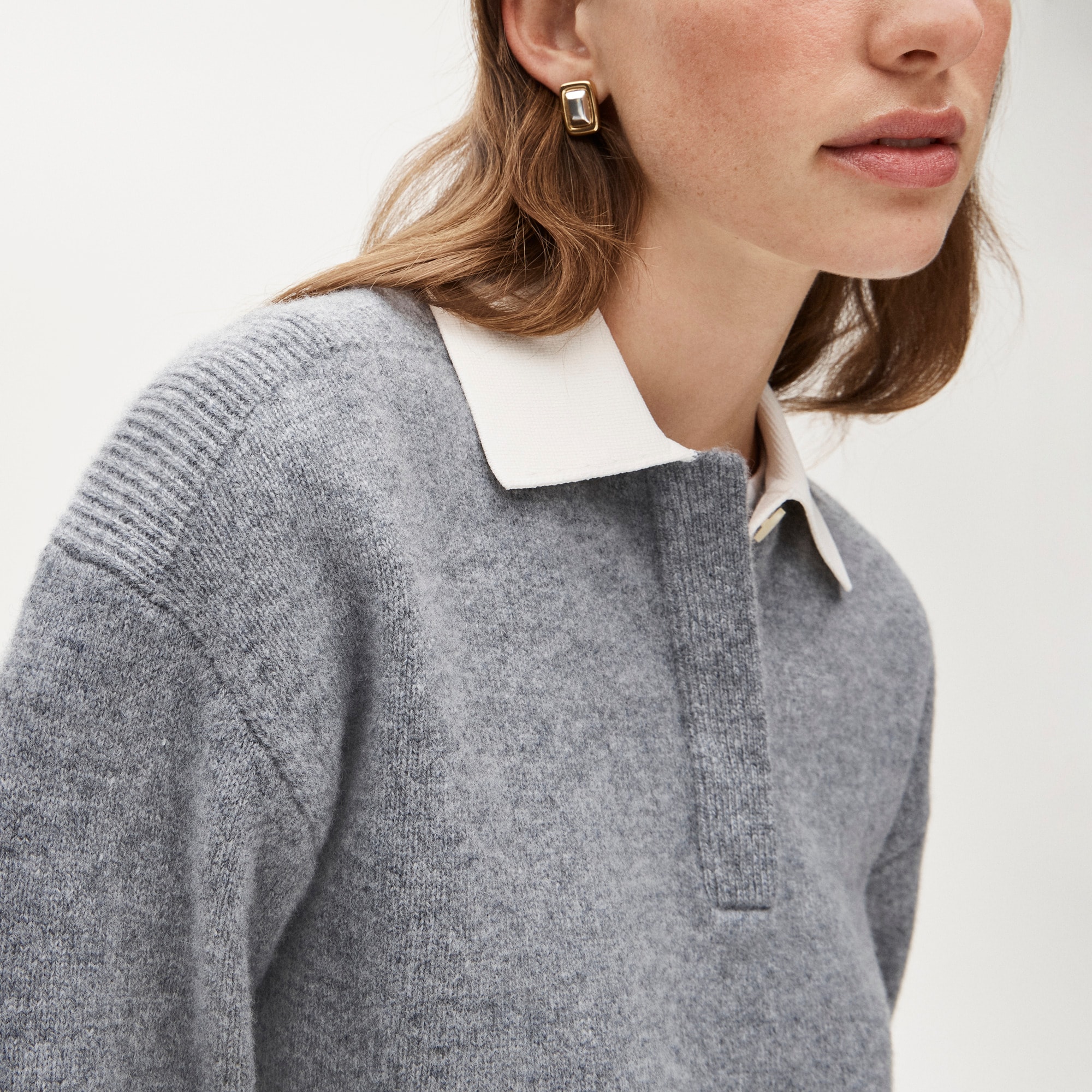 Relaxed sweater-polo in vintage wool