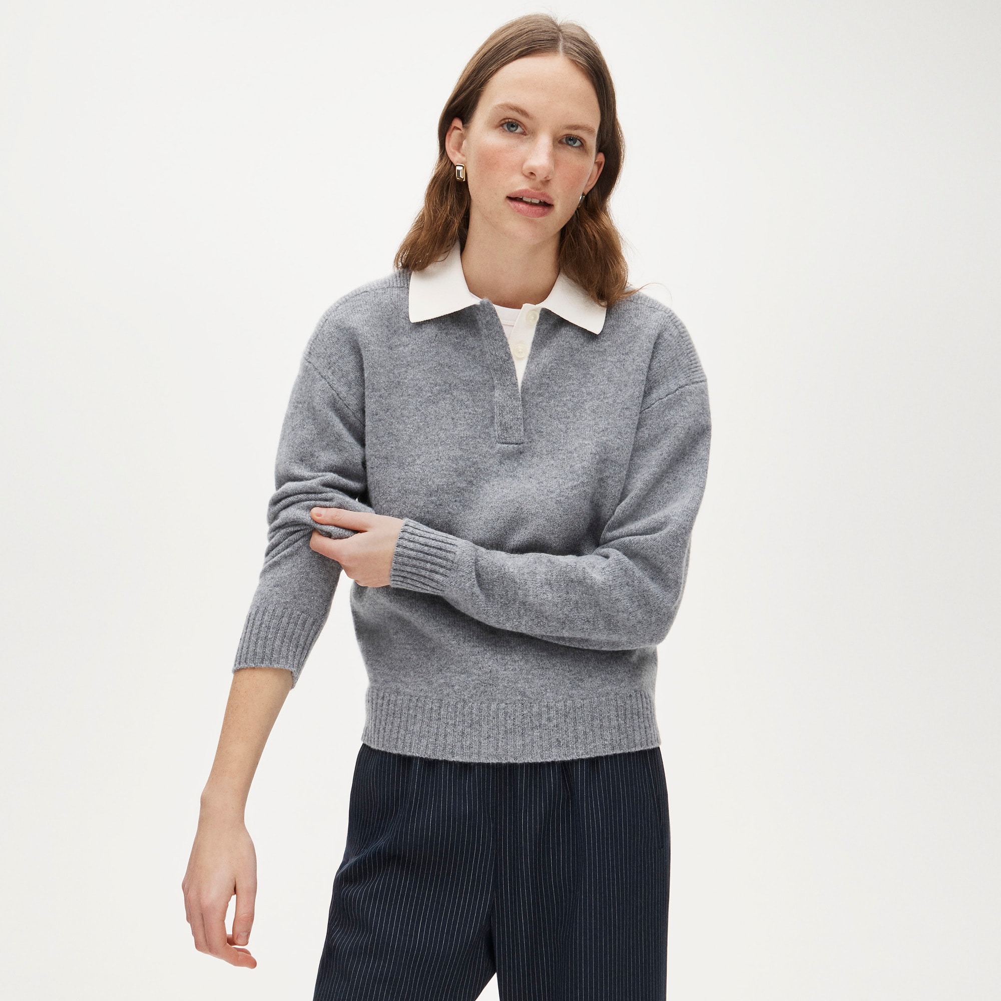  Relaxed sweater-polo in vintage wool