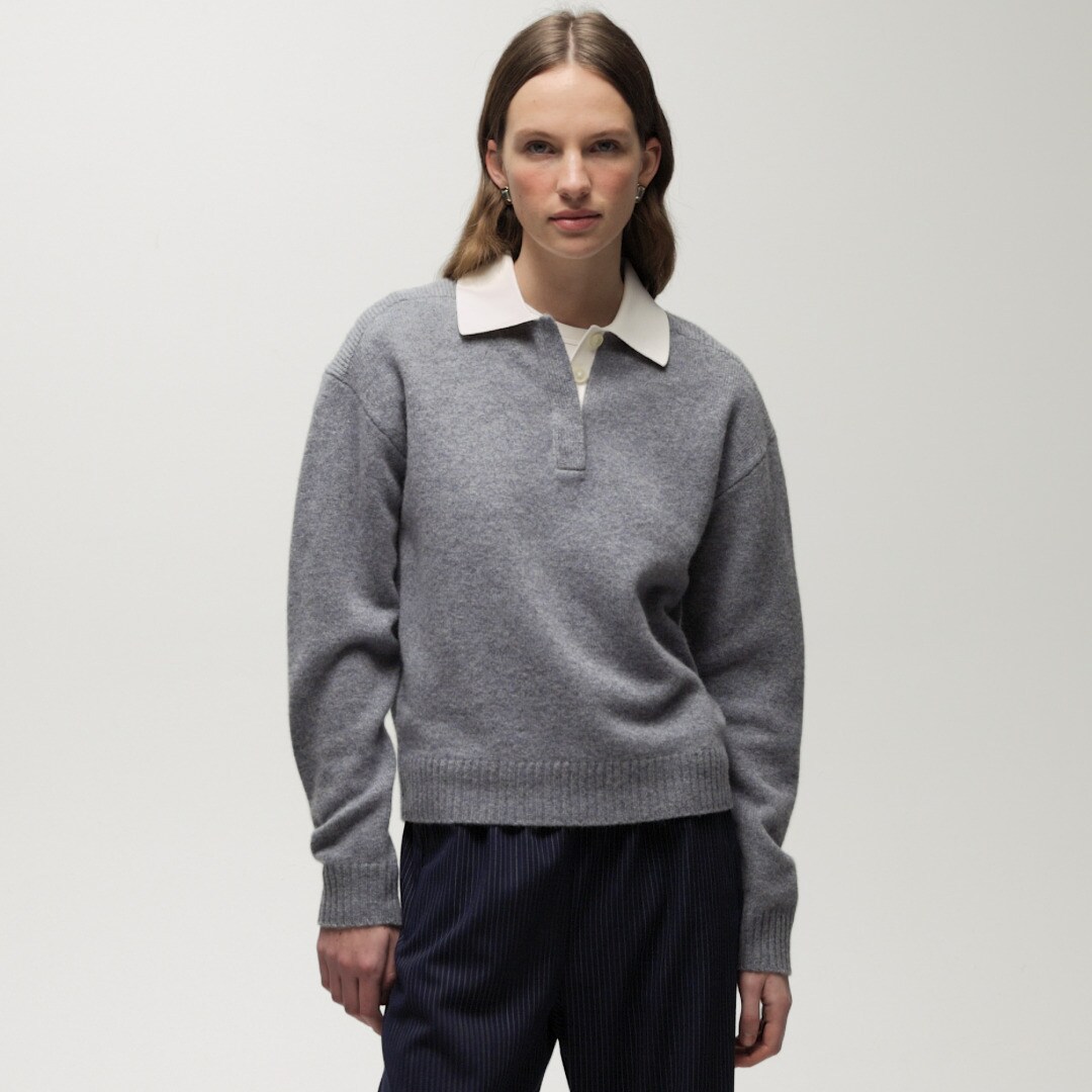 Relaxed sweater-polo in vintage wool