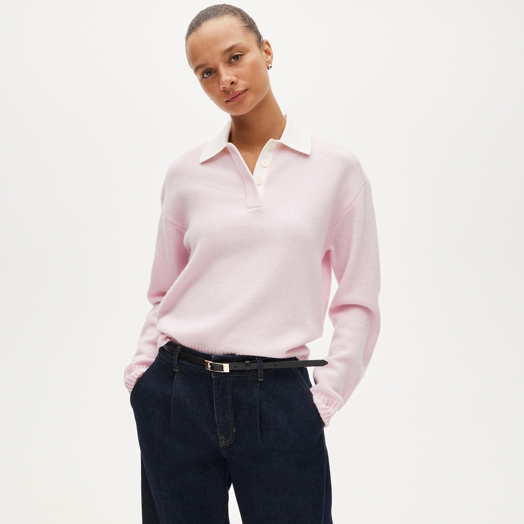  Relaxed sweater-polo in vintage wool