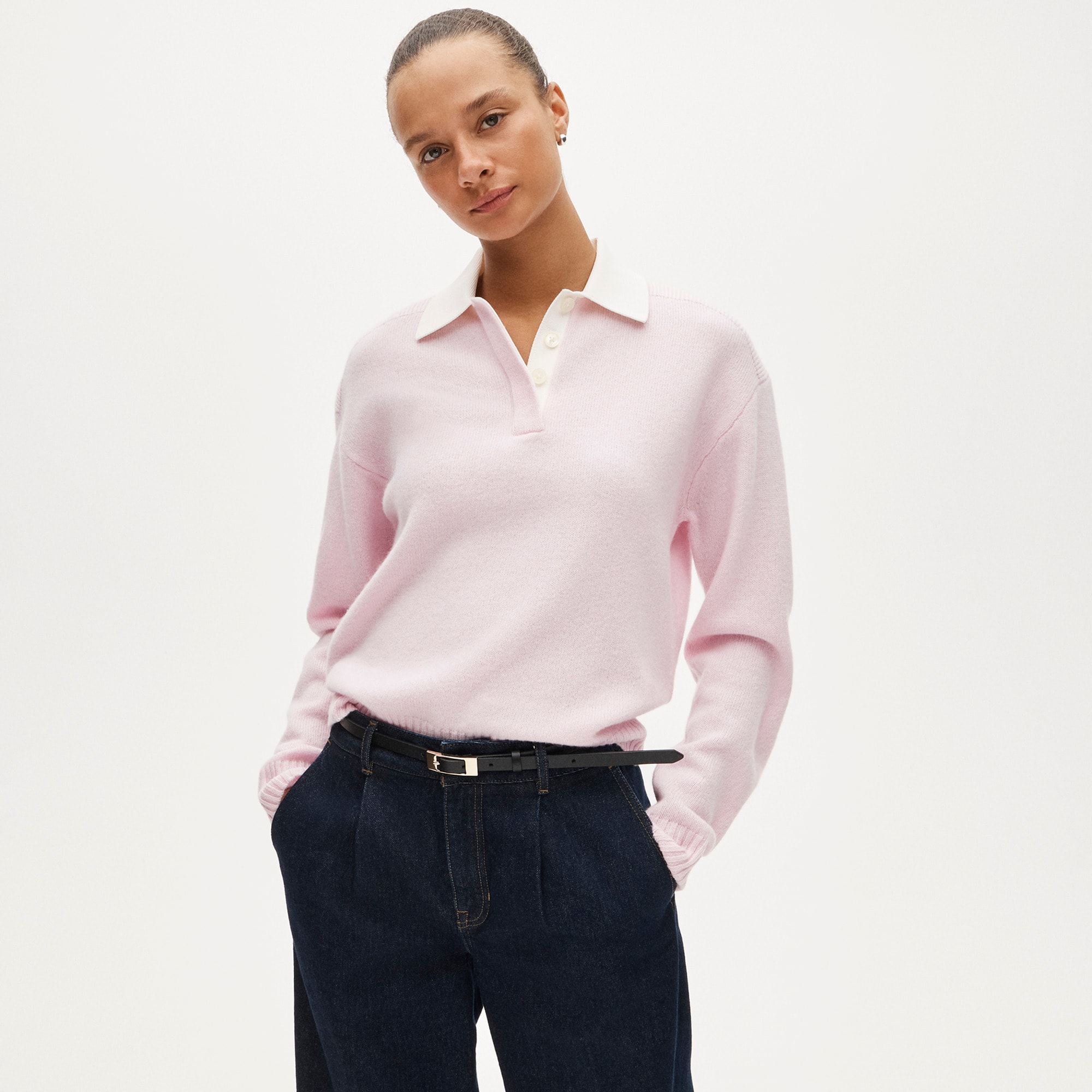  Relaxed sweater-polo in vintage wool