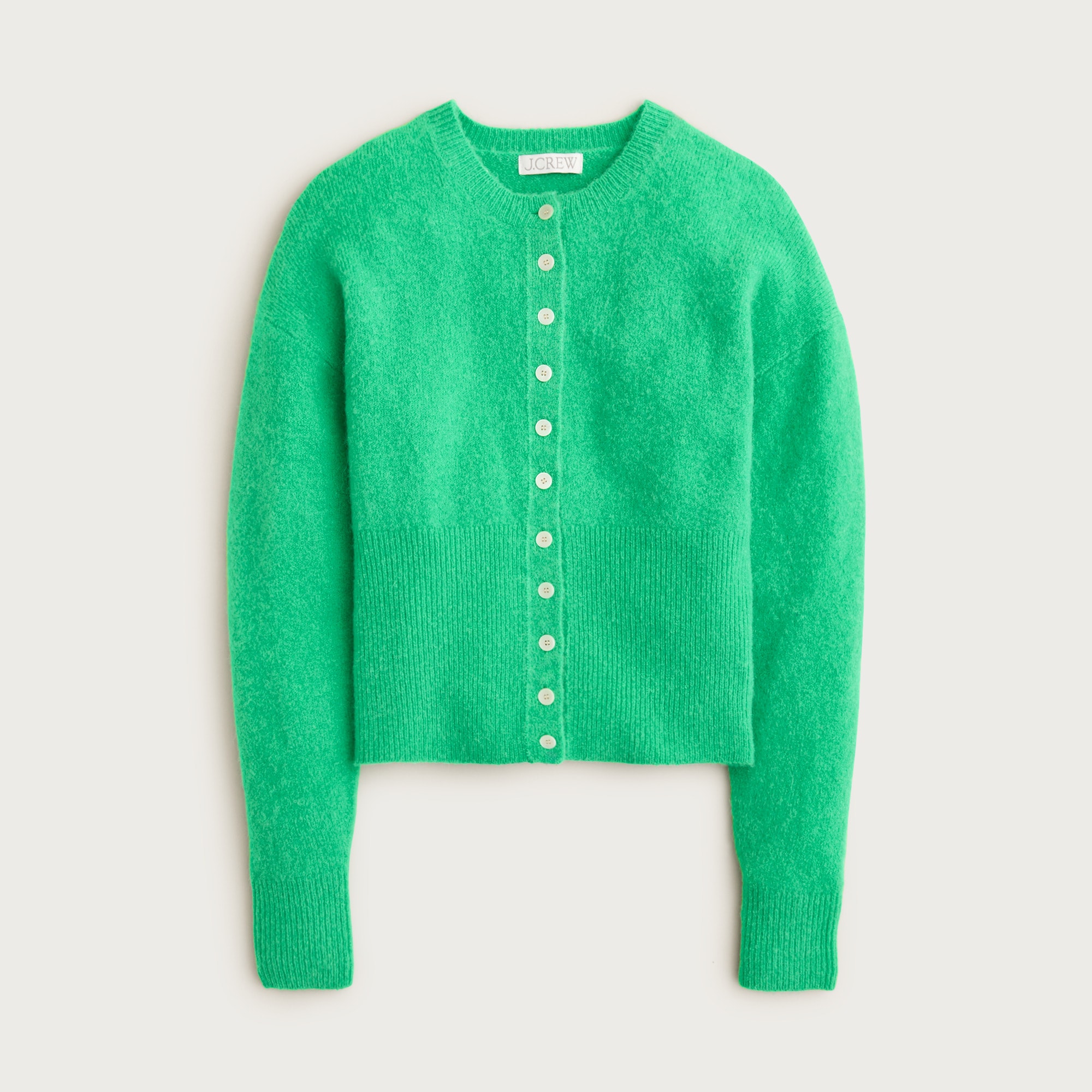 High rib cardigan in alpaca blend