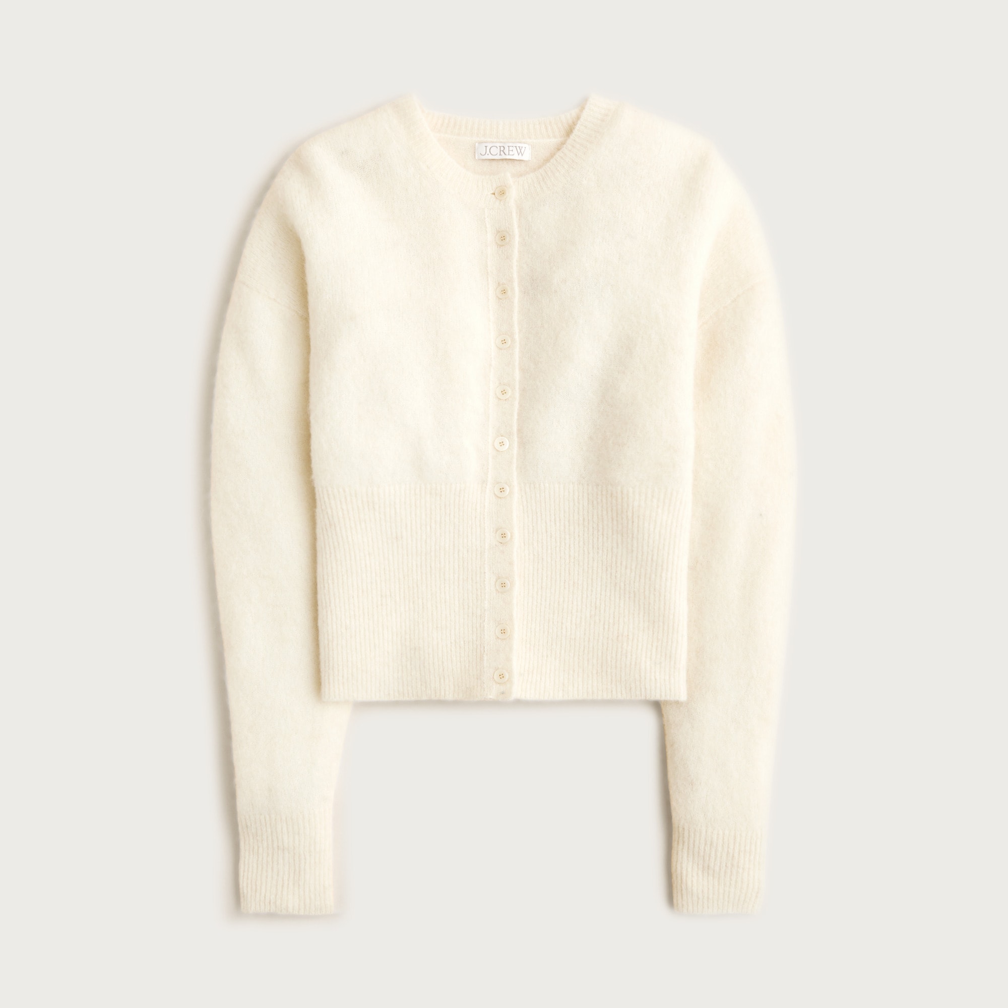 womens High rib cardigan in alpaca blend