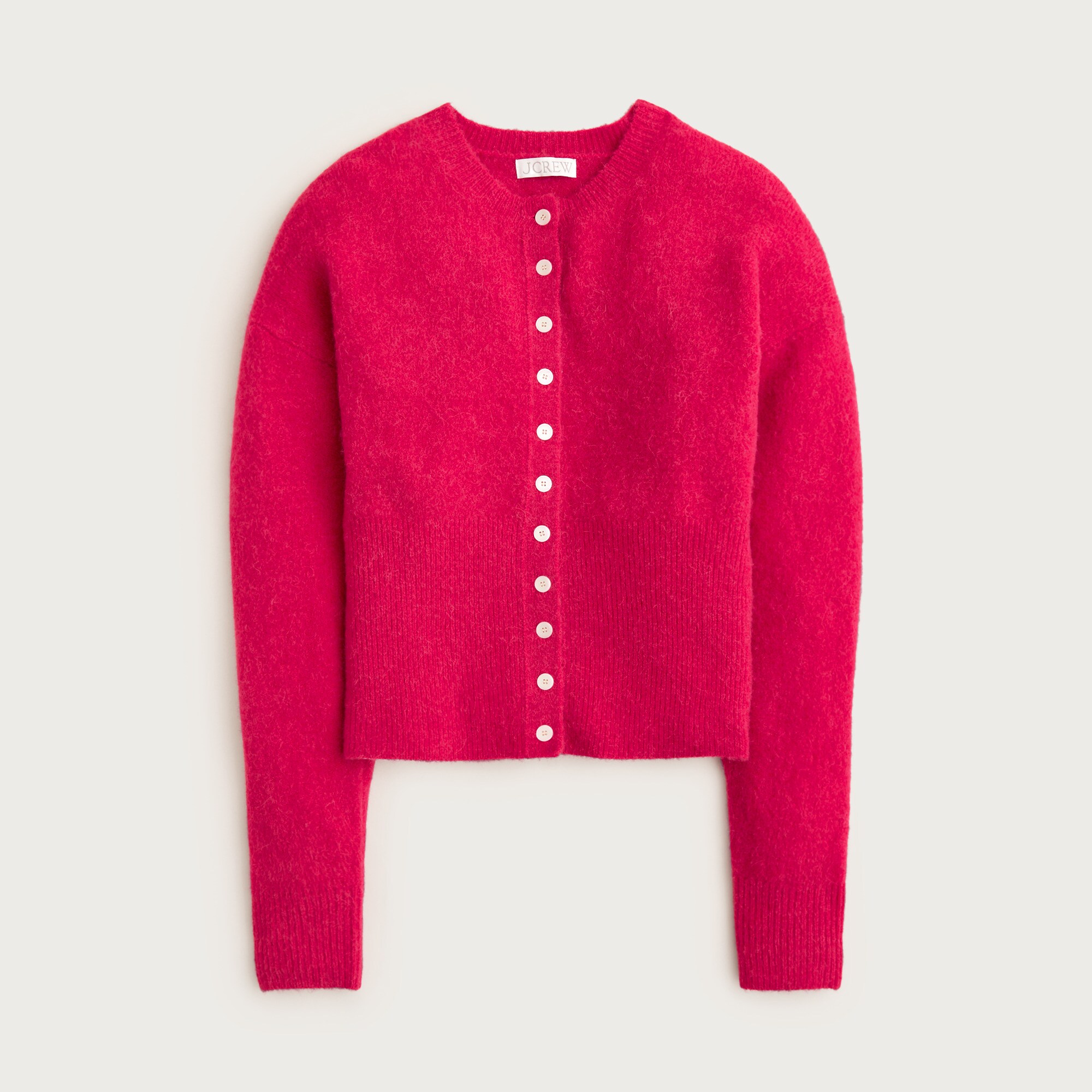 High rib cardigan in alpaca blend