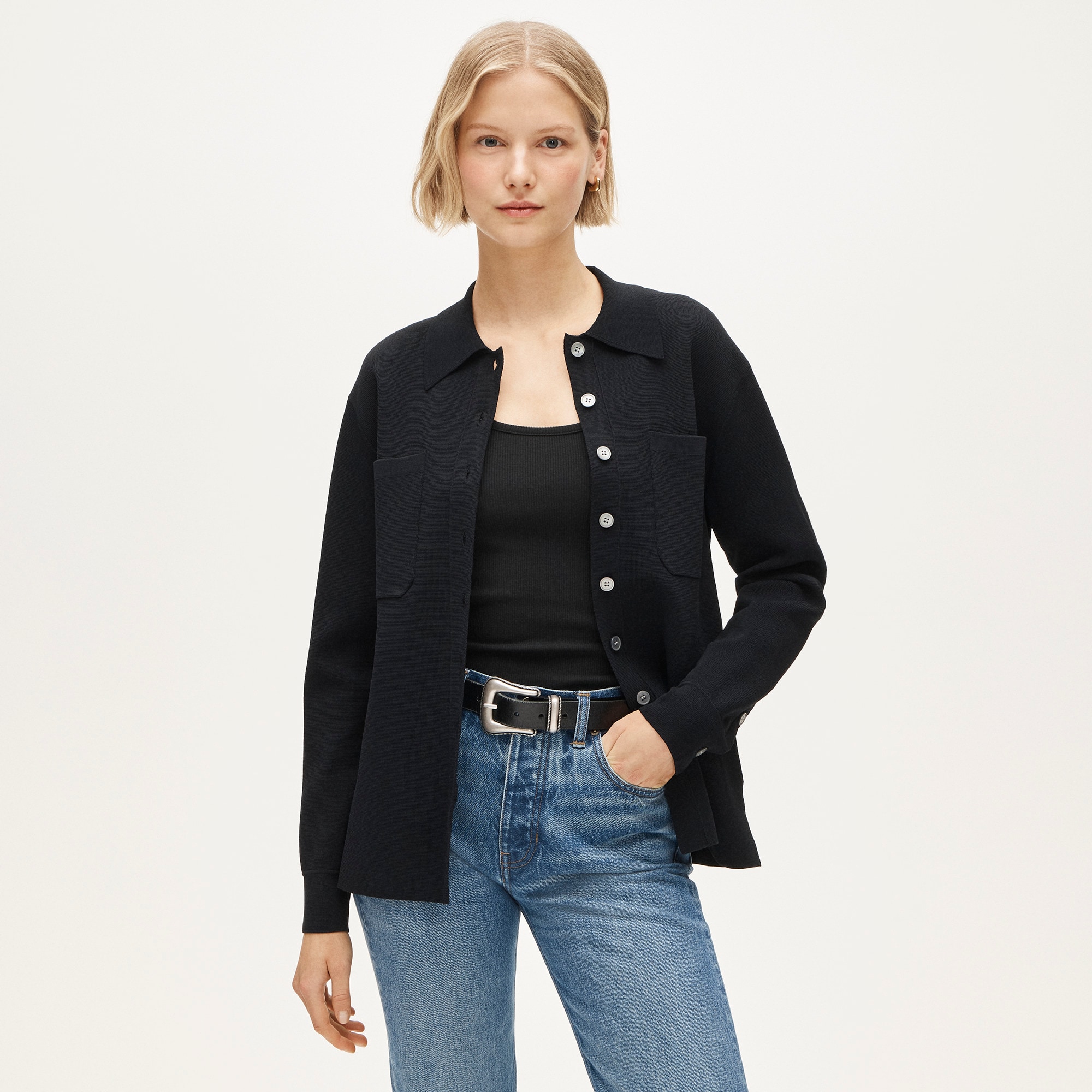 Oversized shirt in super-stretch - image 2
