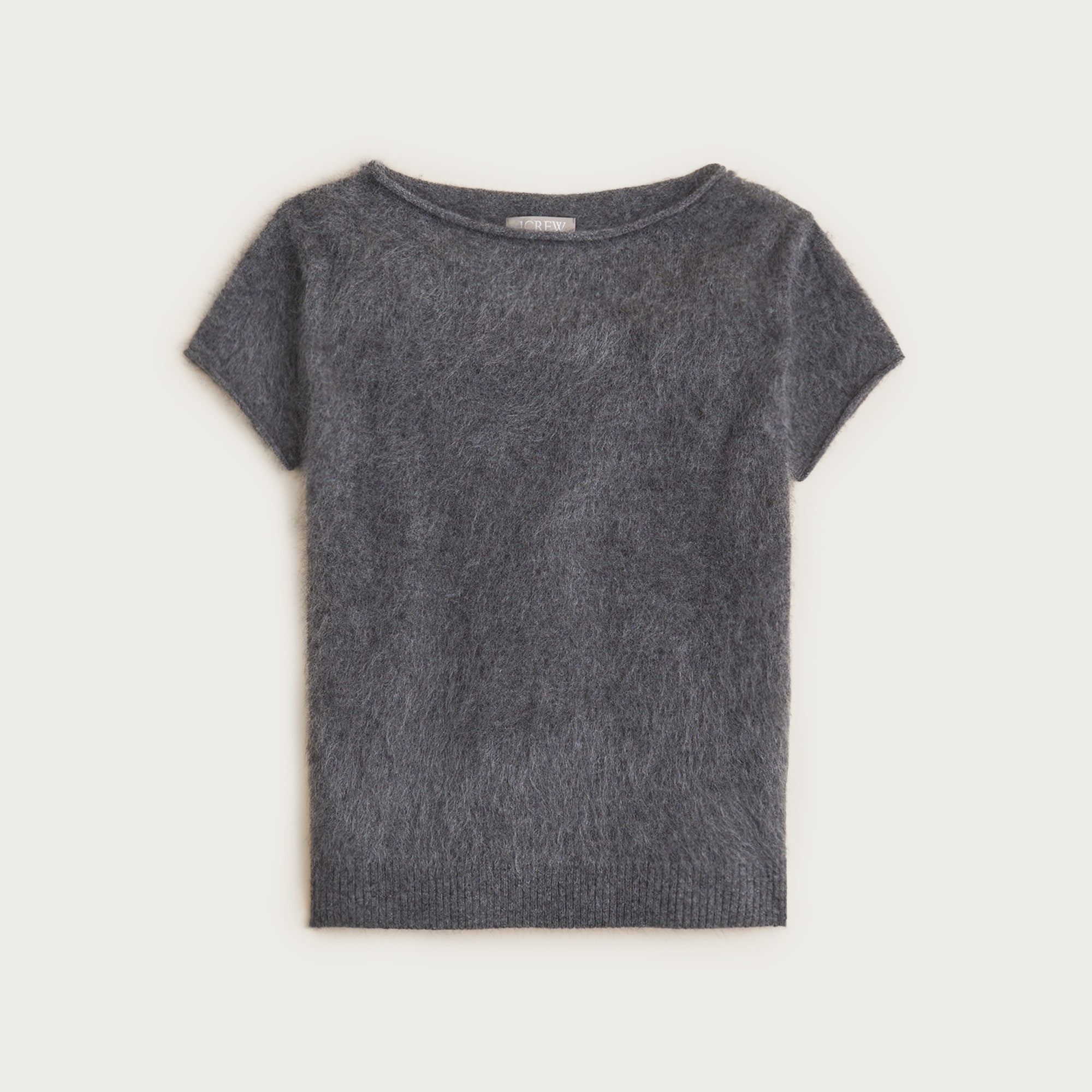 Brushed cashmere boatneck T-shirt