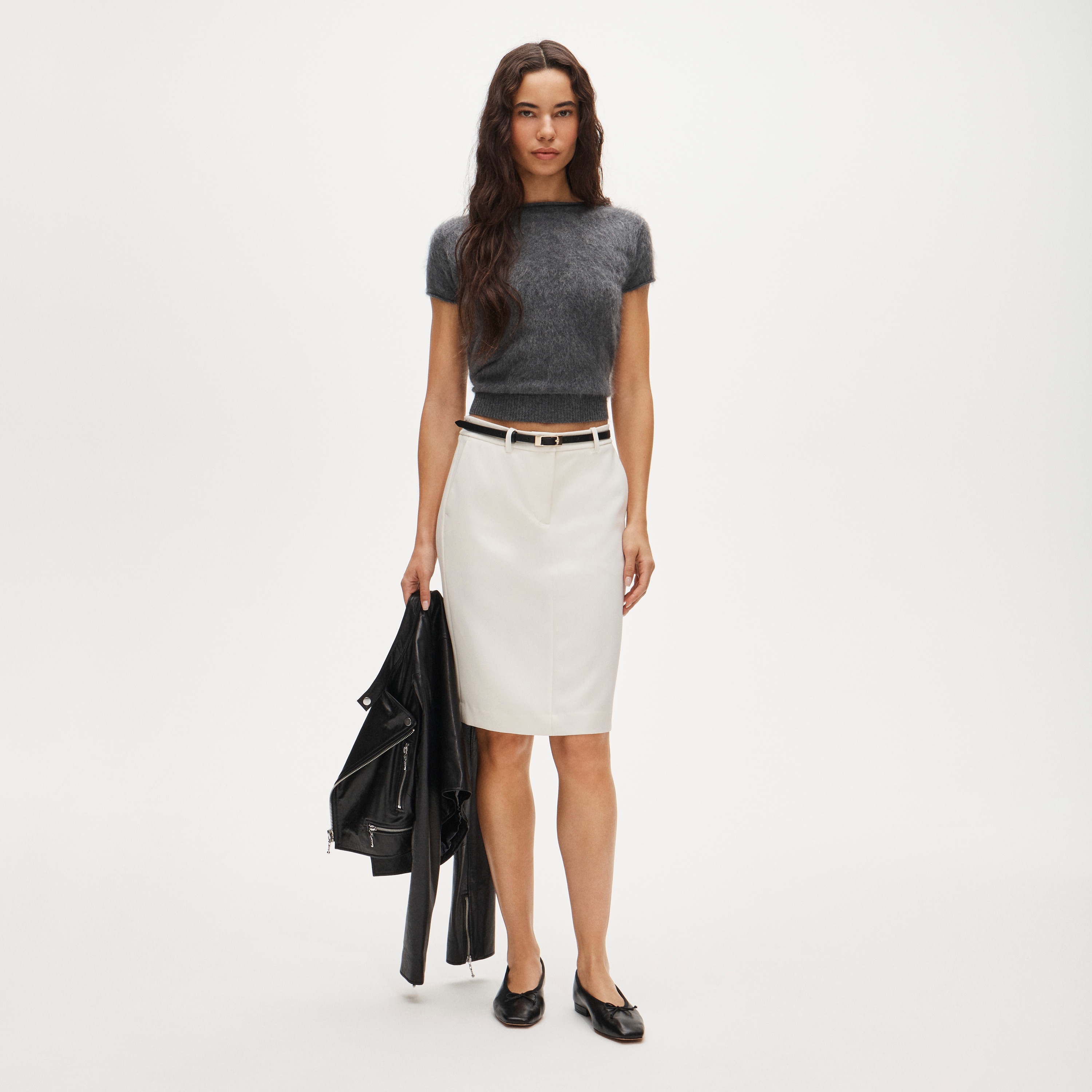 Brushed cashmere boatneck T-shirt