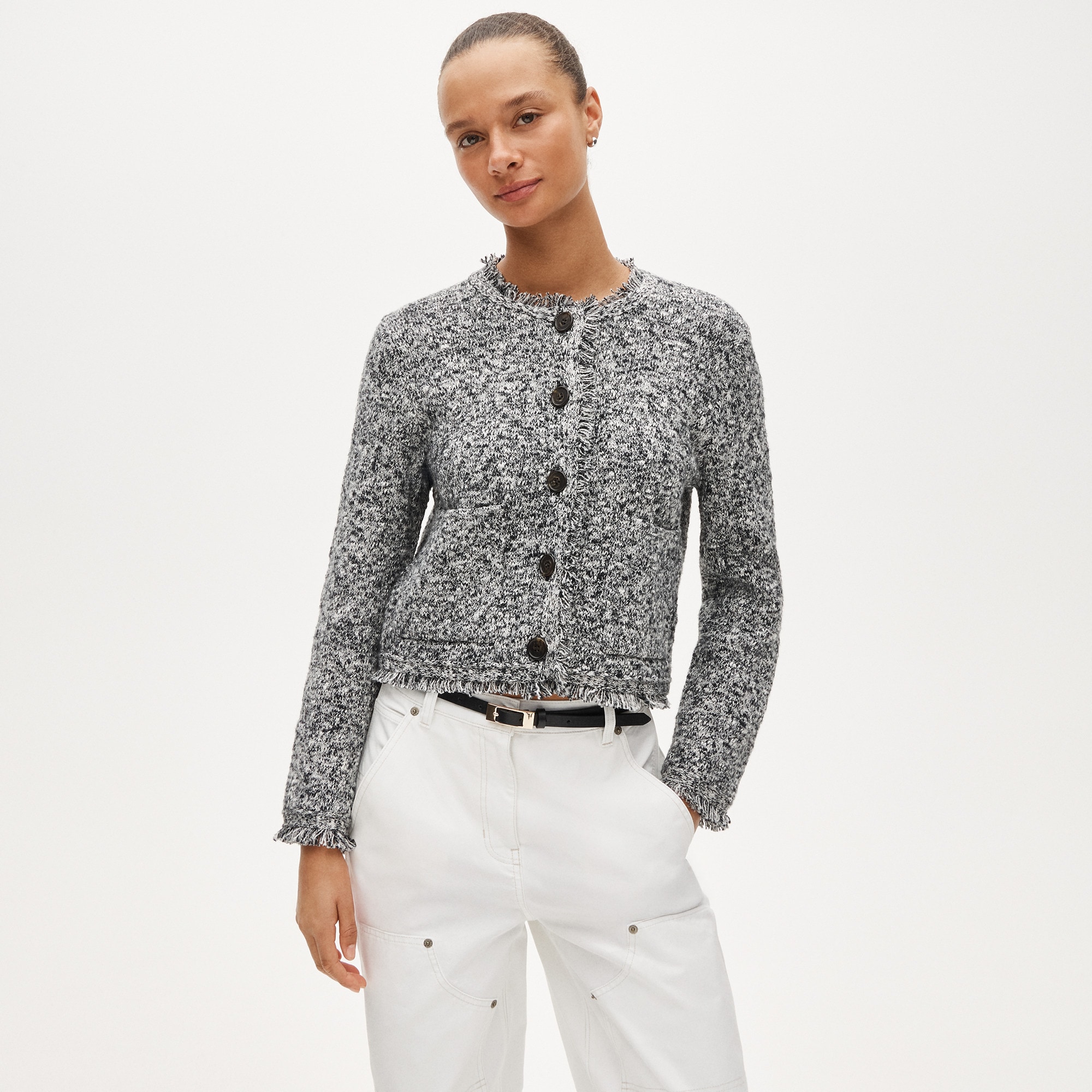 Fringe lady jacket in boucl&eacute; - image 2