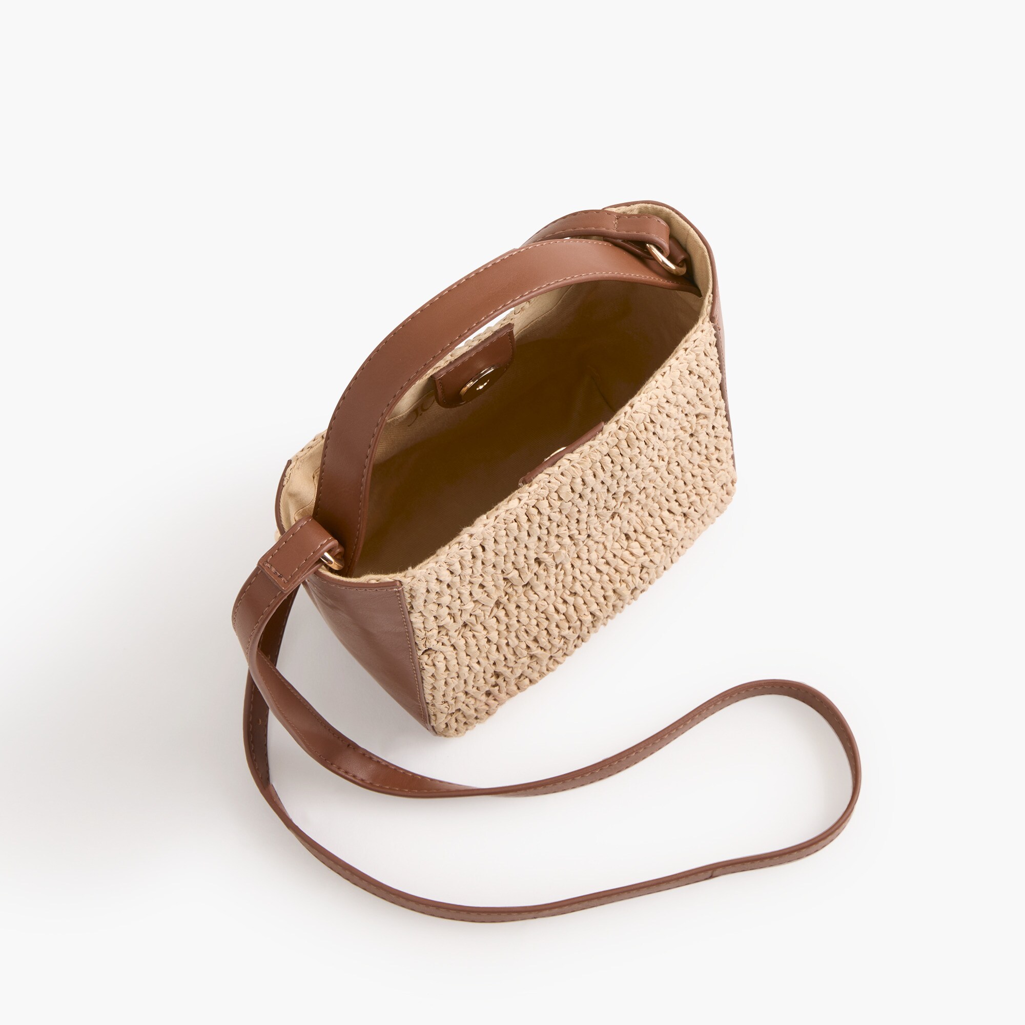 Woven crossbody mini tote bag