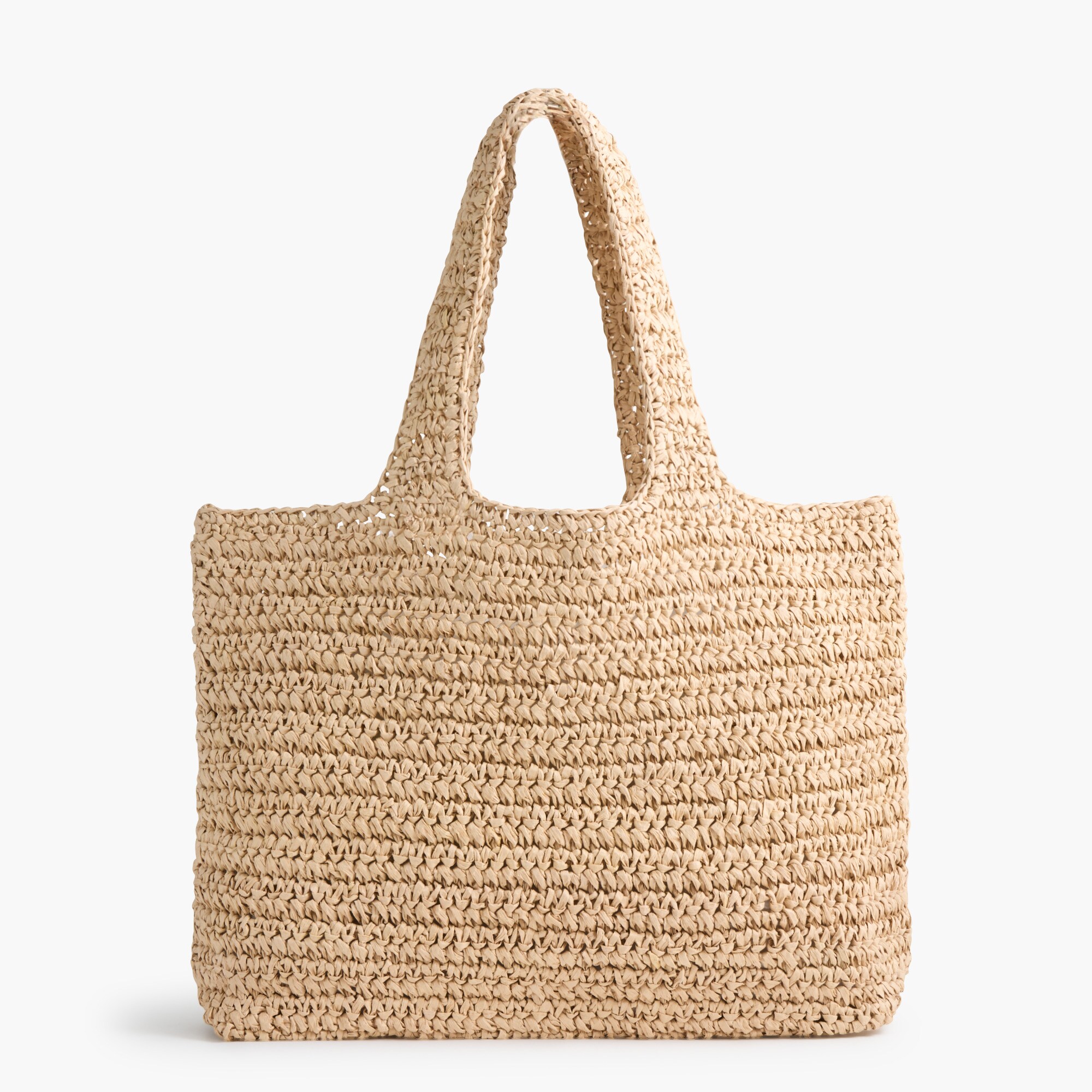 Packable straw tote bag