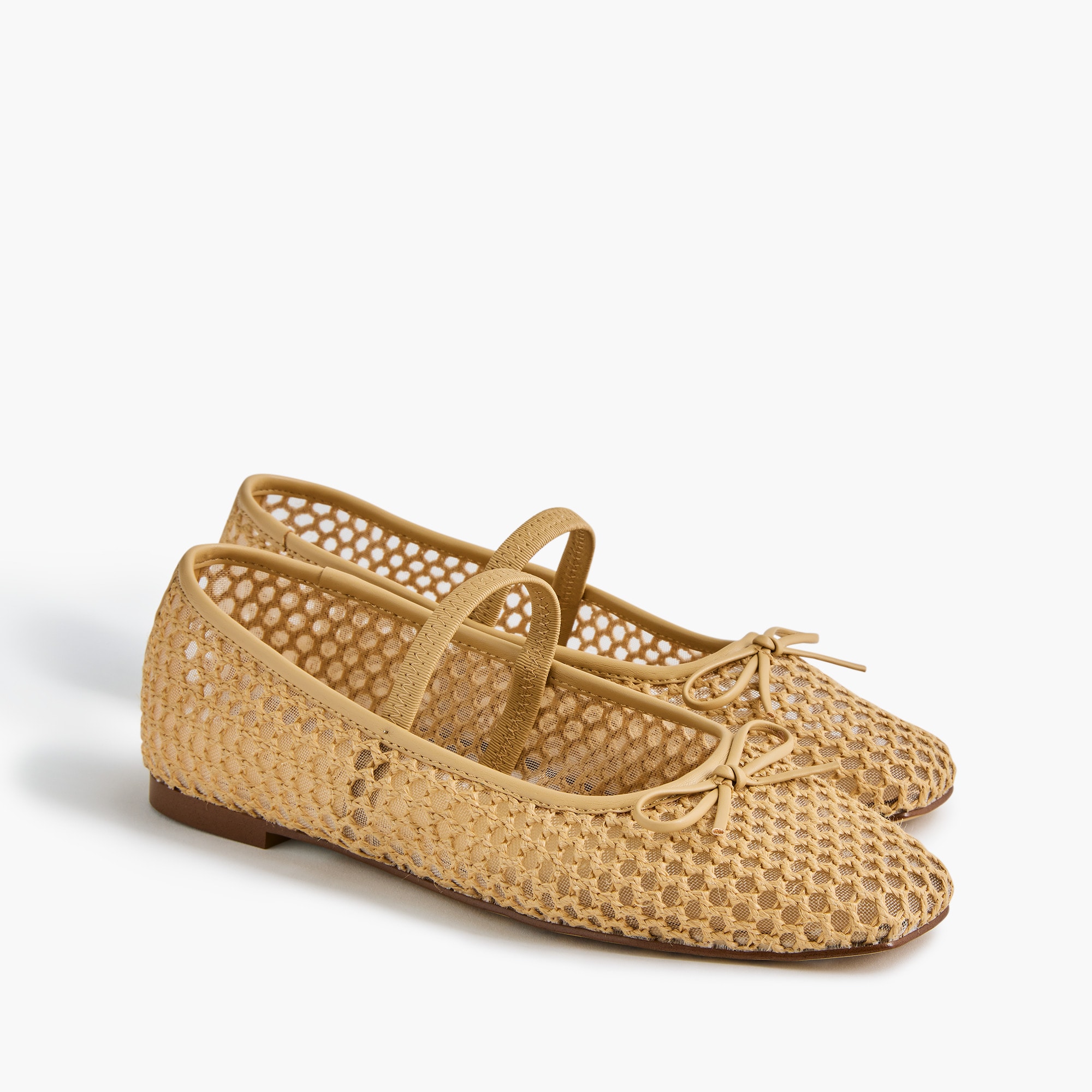  Woven square-toe ballet flats