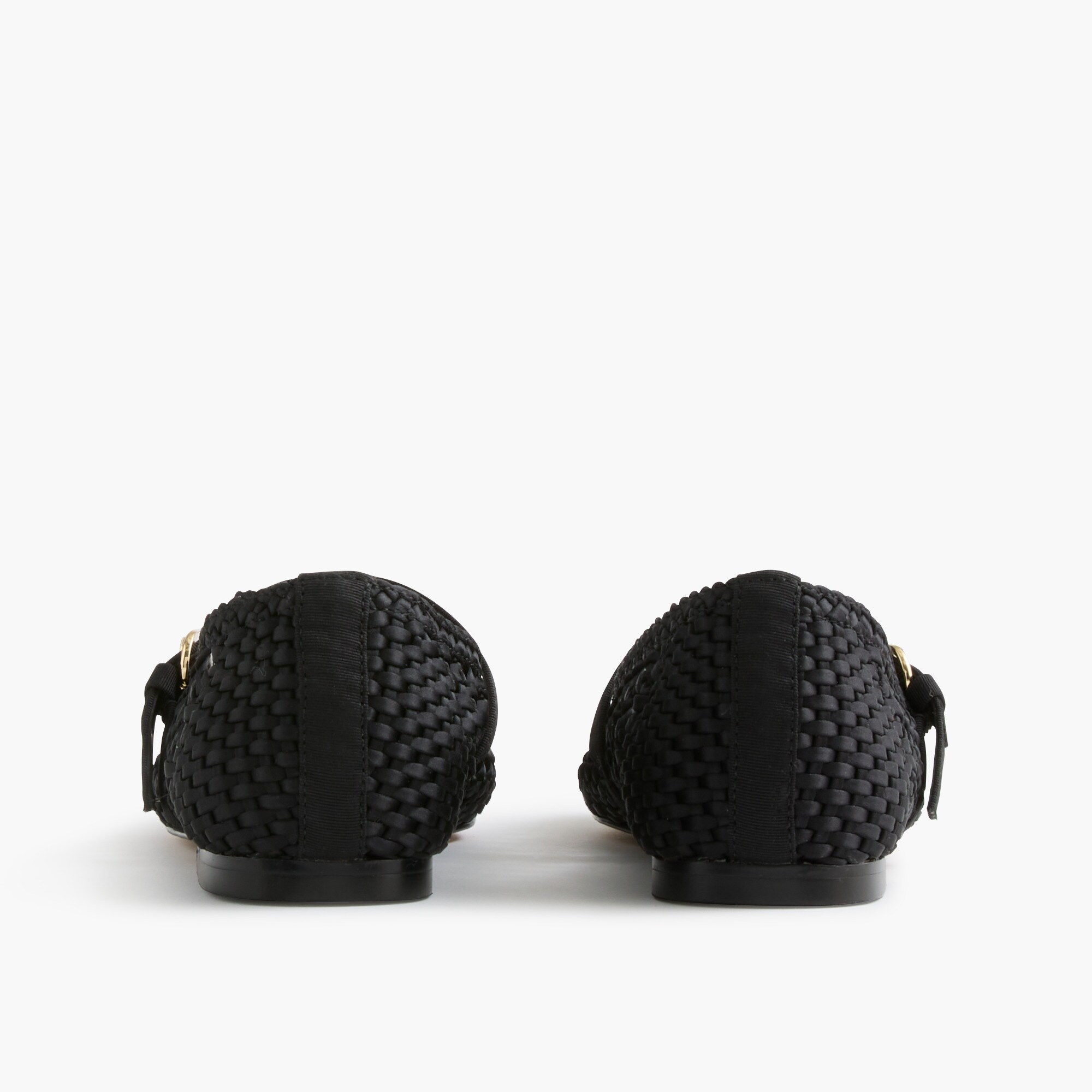 Satiny woven Mary Jane flats