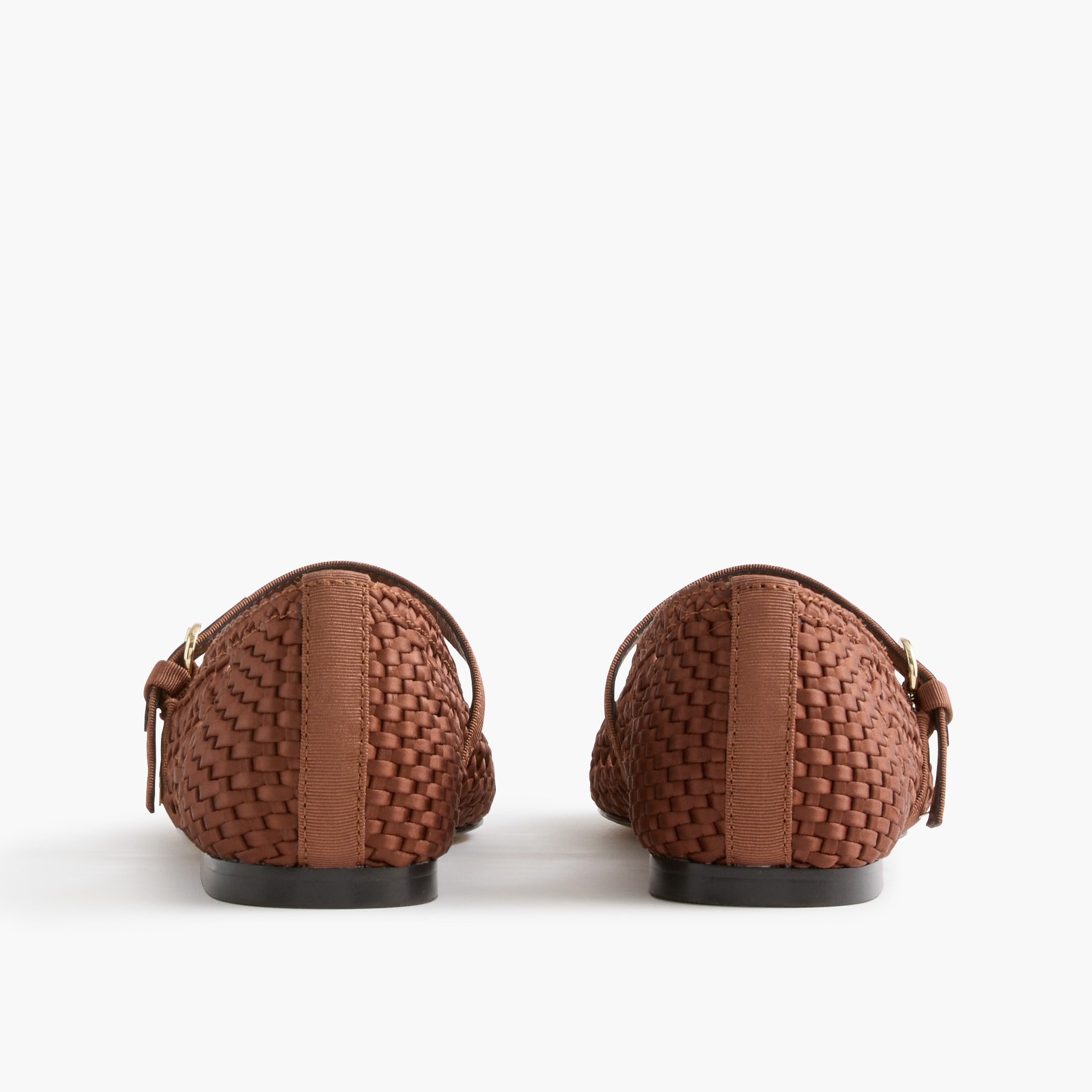 Satiny woven Mary Jane flats