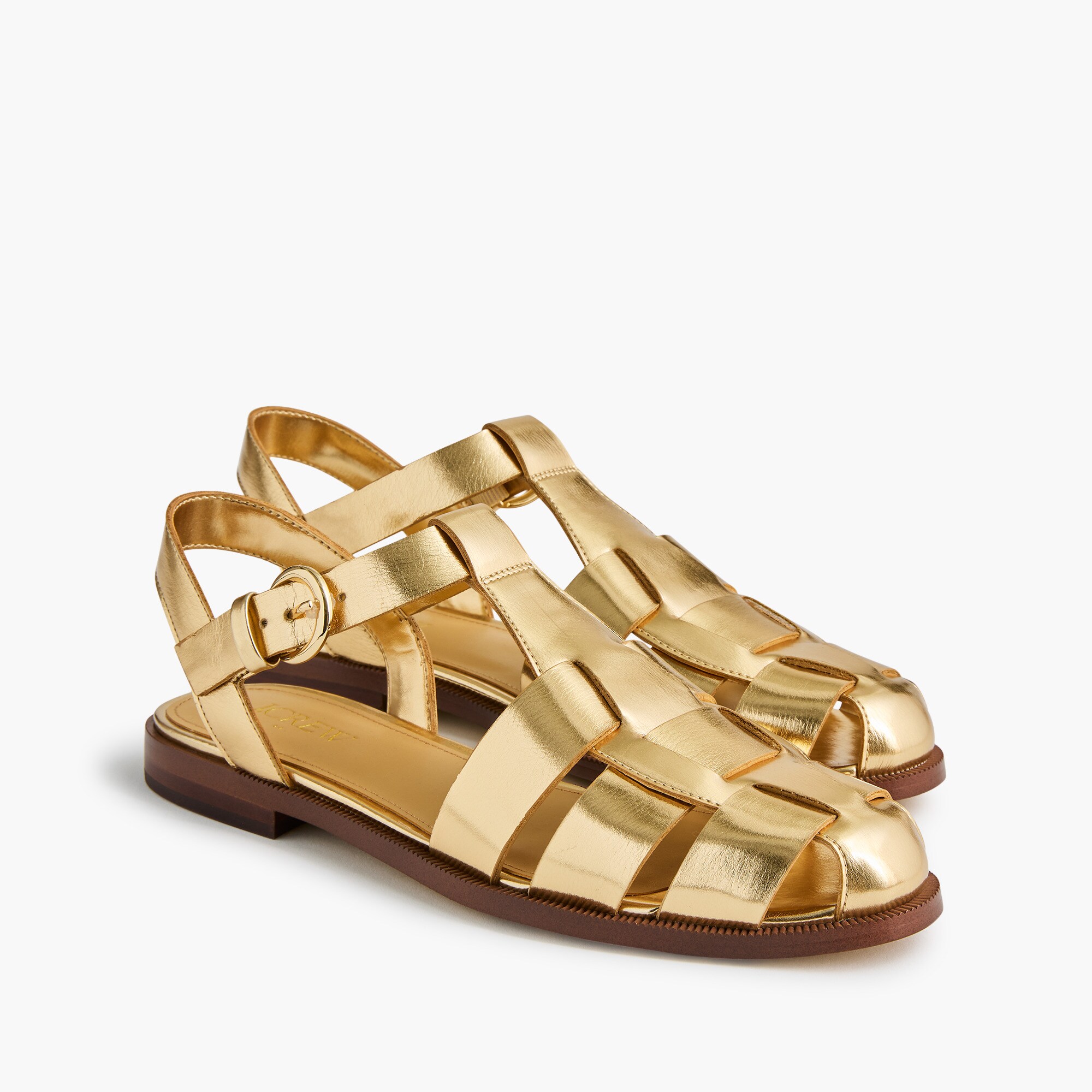  Metallic fisherman sandals