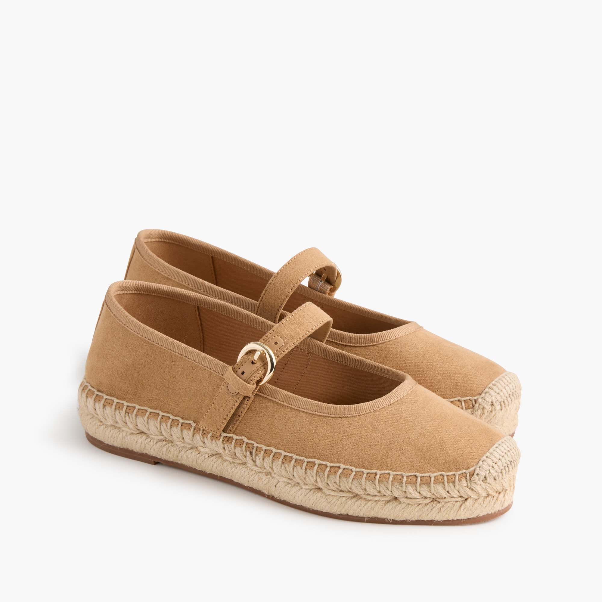 Faux-suede Mary Jane espadrilles
