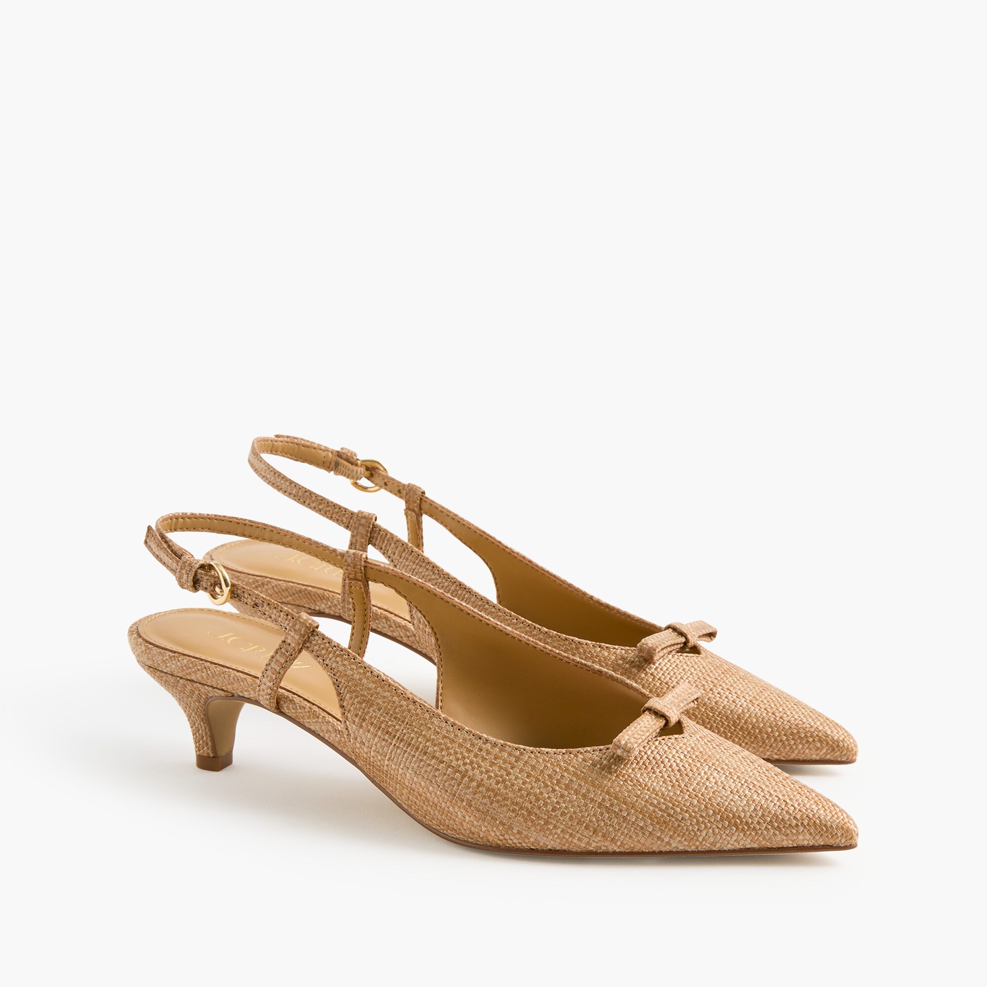 womens Woven bow slingback heels