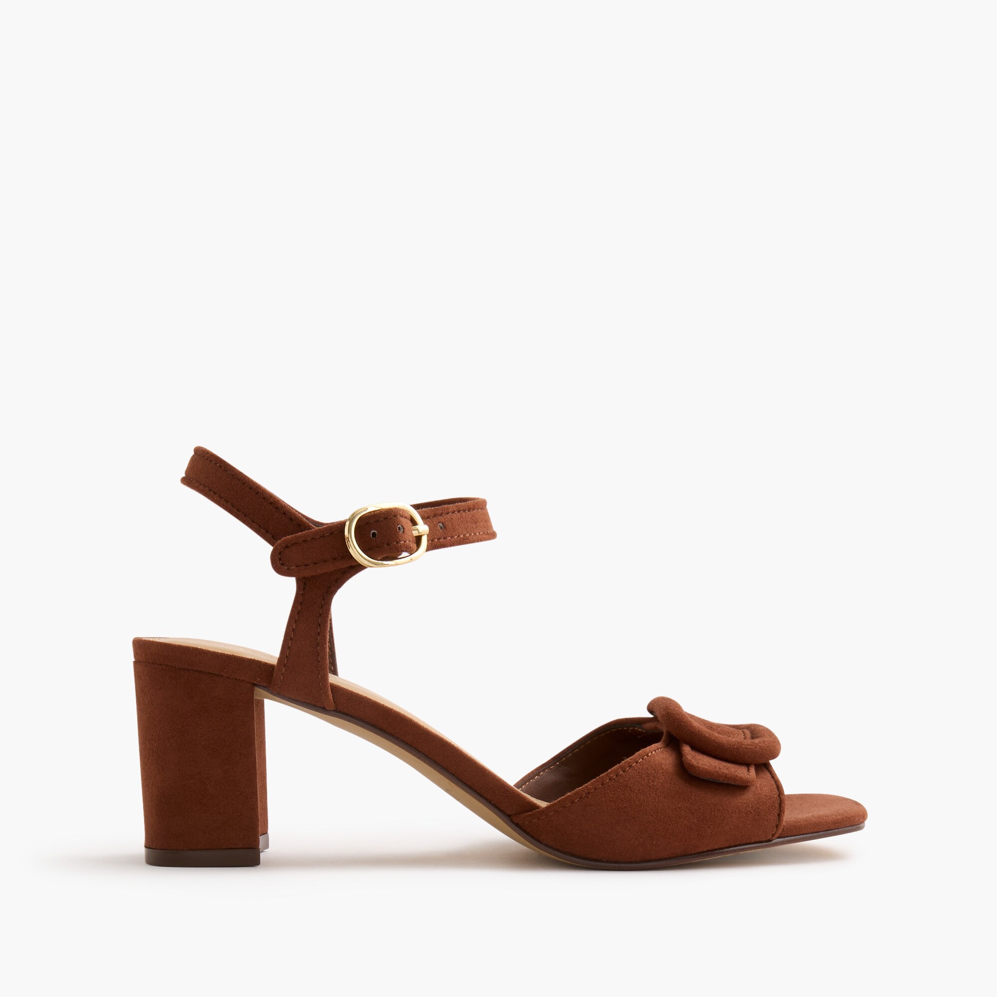 Faux-suede Buckle Heeled Sandals For Women | Factory