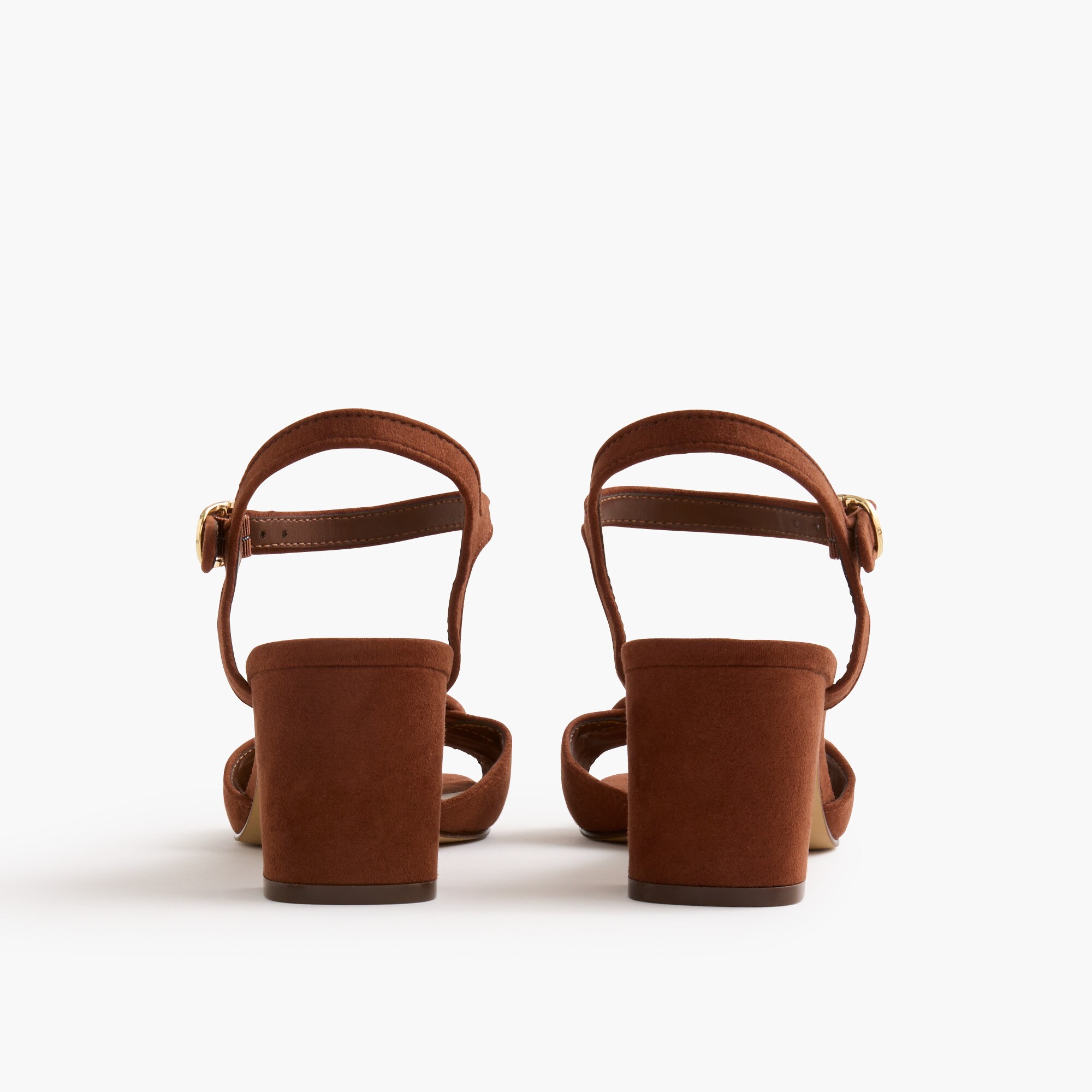 Faux-suede buckle heeled sandals