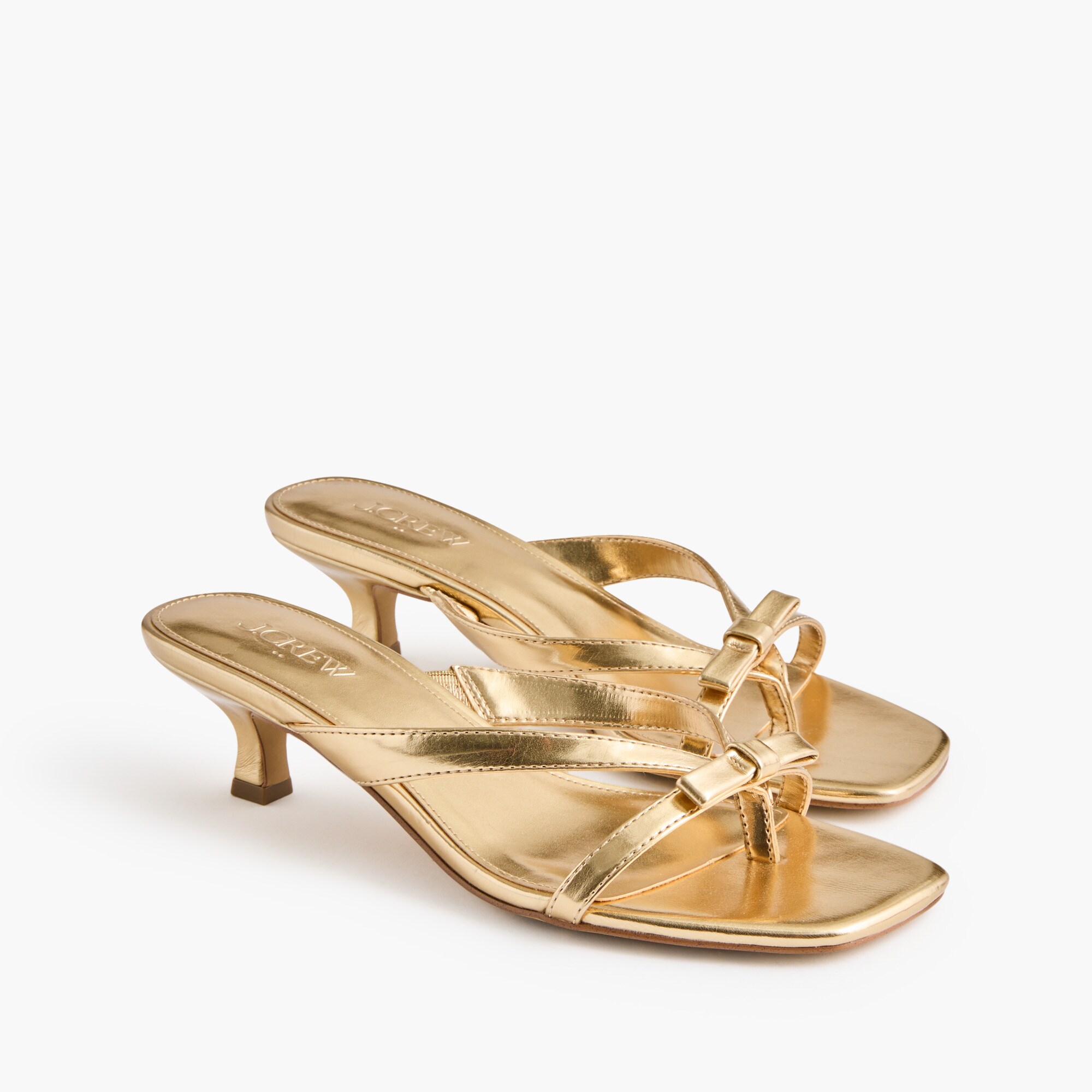 bow flip-flop kitten-heel sandals for women