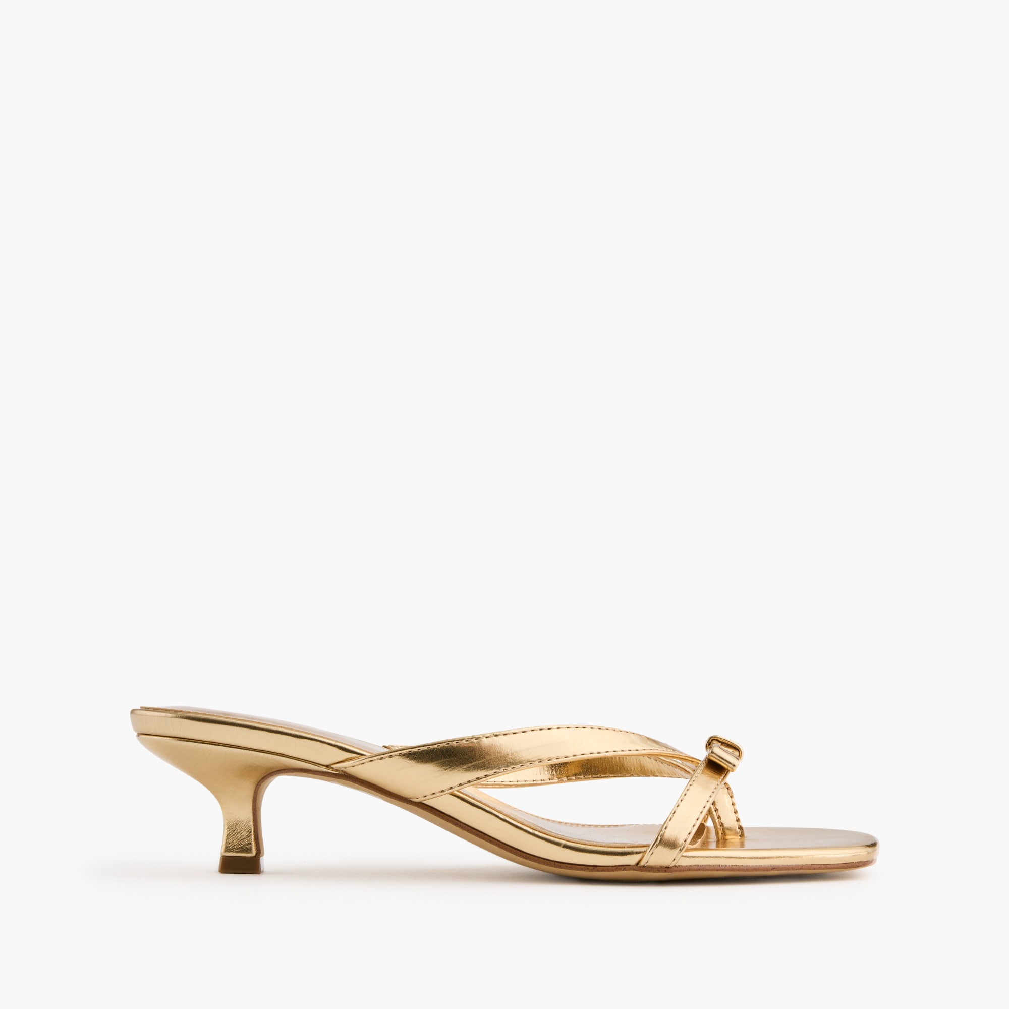 Bow flip-flop kitten-heel sandals