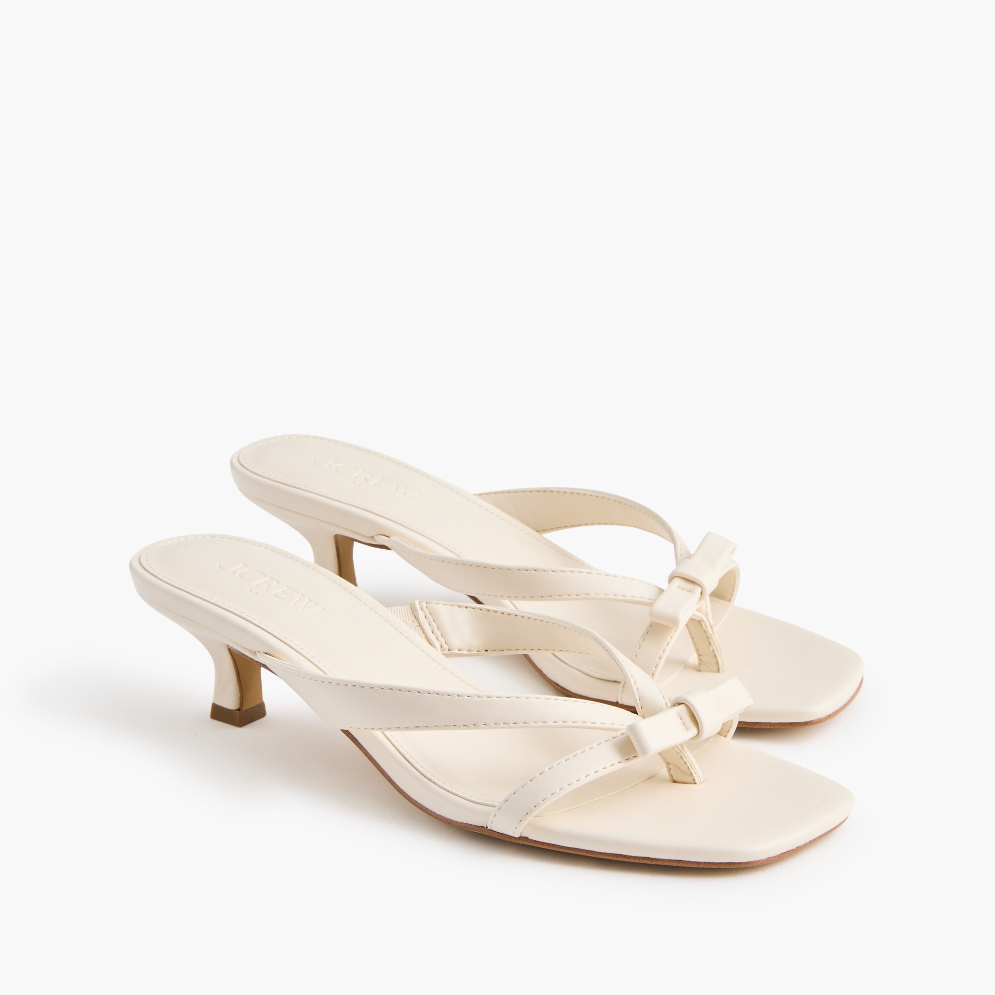 bow flip-flop kitten-heel sandals for women