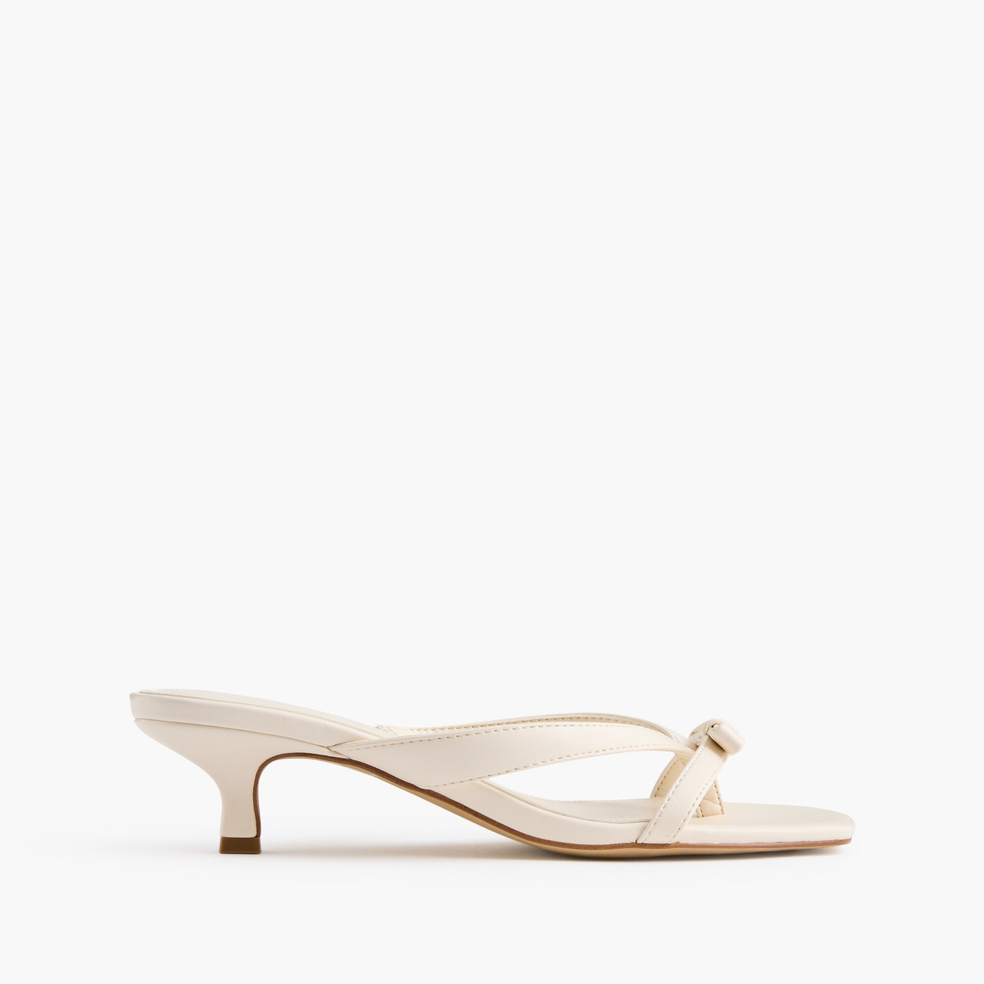 Bow flip-flop kitten-heel sandals