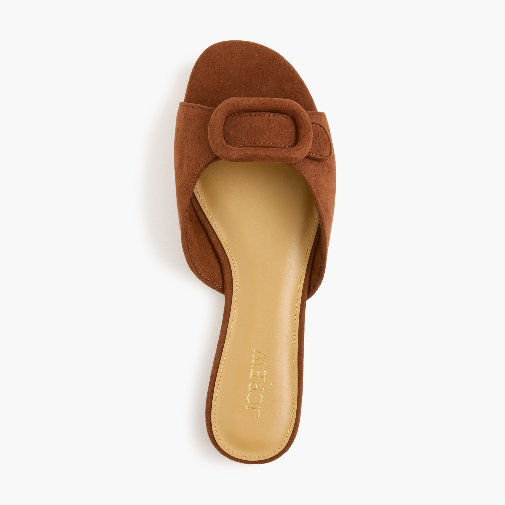 Faux-suede buckle slides