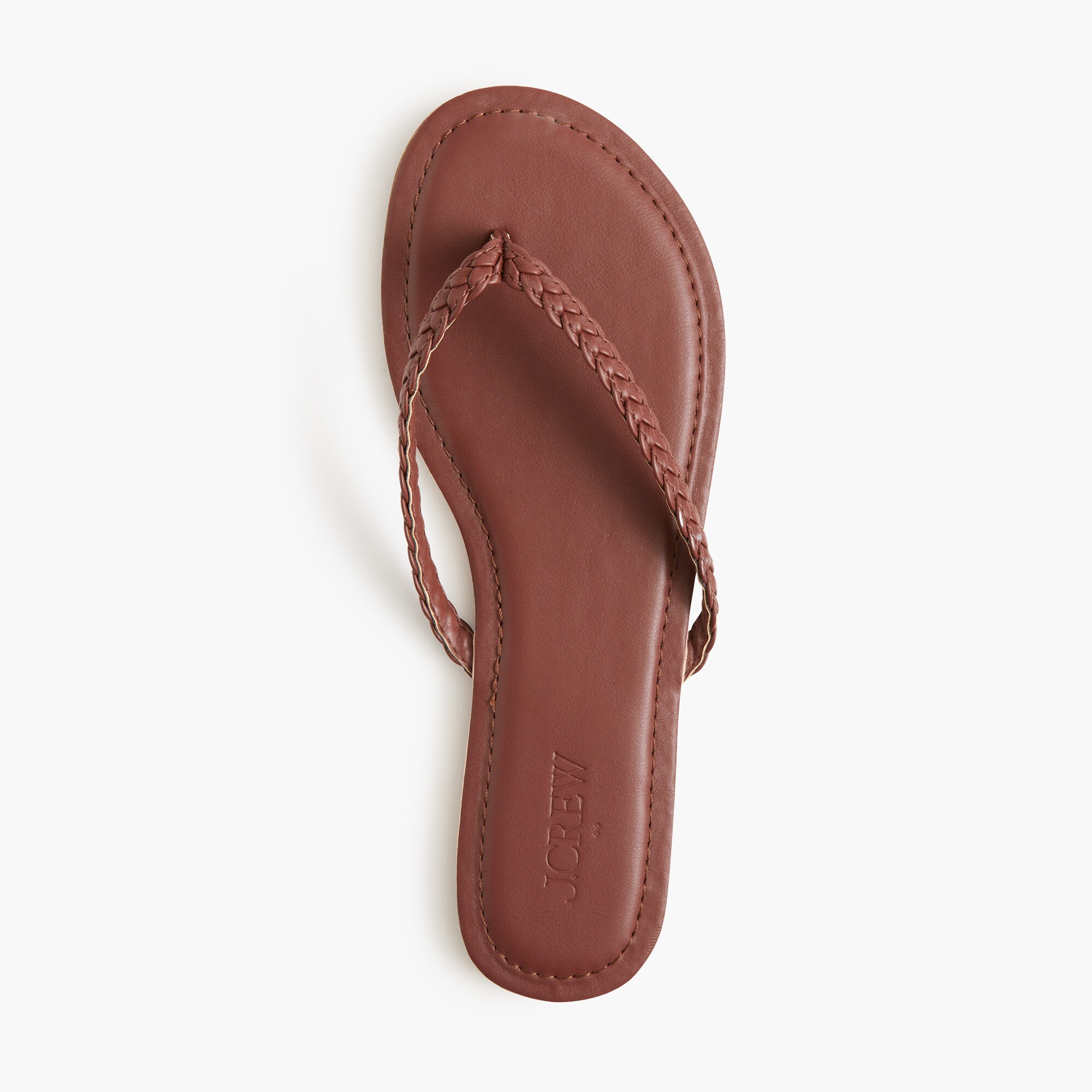 J CREW Brown Leather Slip On Flip Flop Sandals J. Crew Bali Tortoise Slip On Made In Italy | Mercari main image 2
