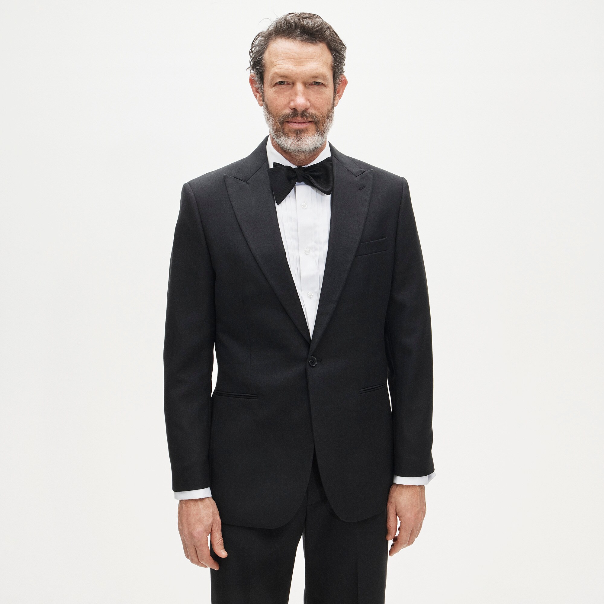 Relaxed-fit tuxedo jacket in English fresco wool