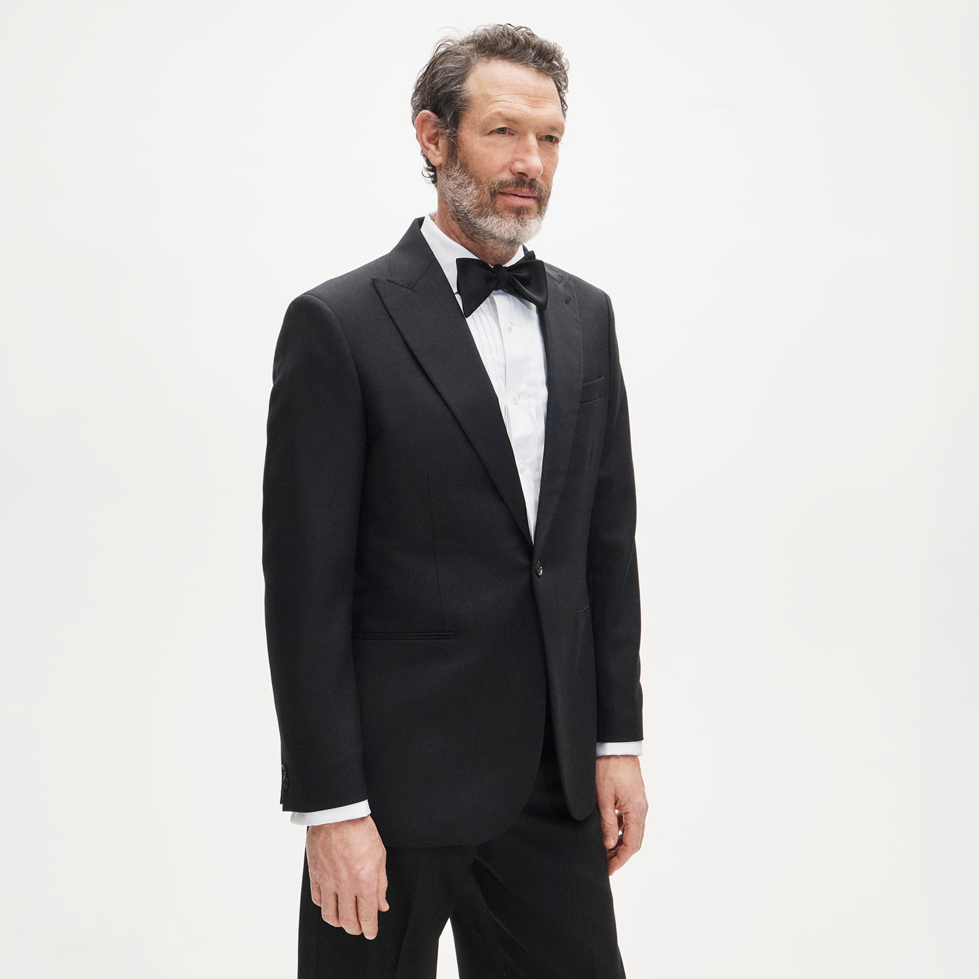 Relaxed-fit tuxedo jacket in English fresco wool