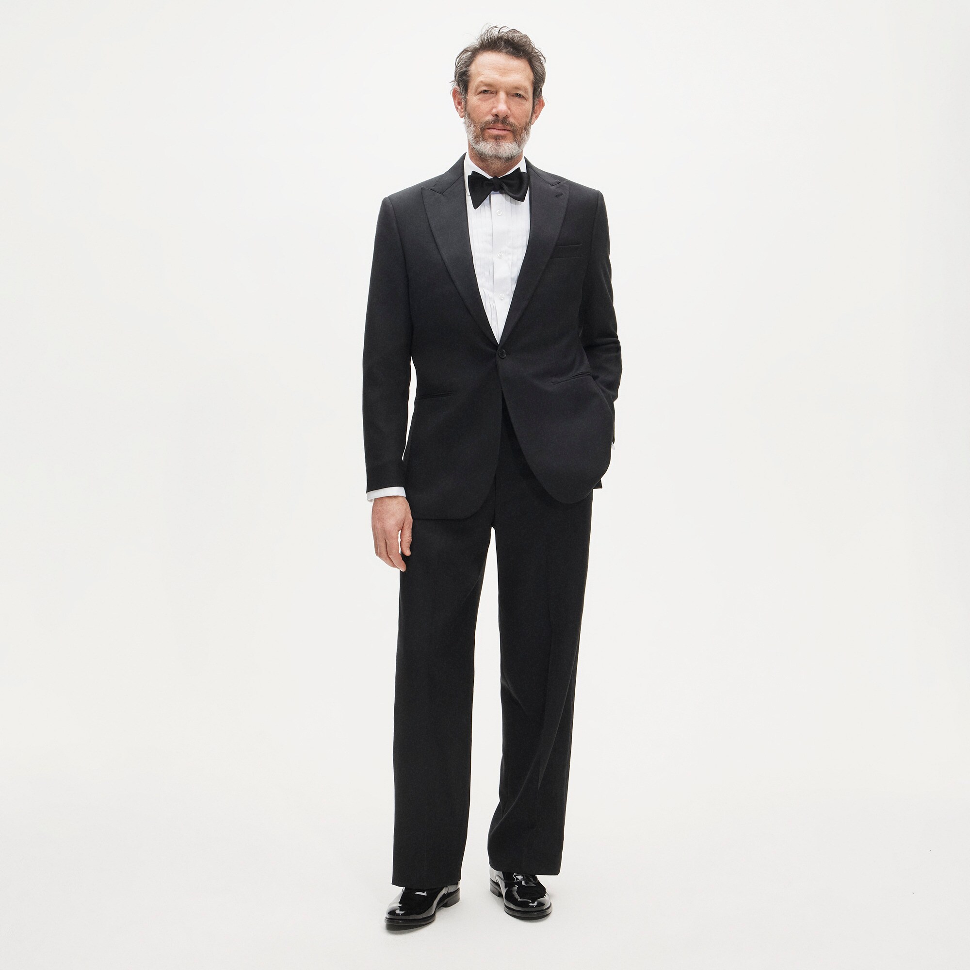  Relaxed-fit tuxedo jacket in English fresco wool