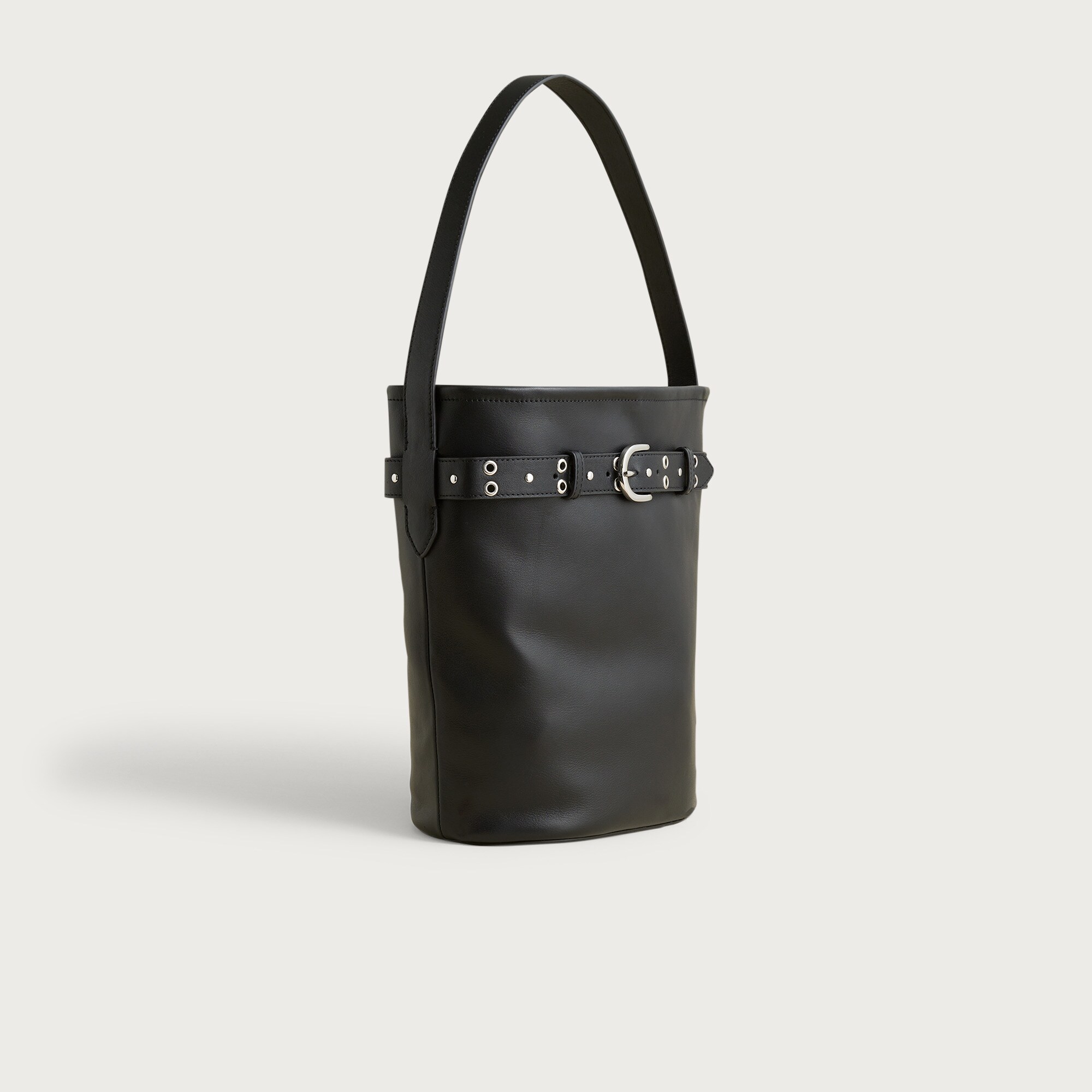 Berkeley belted bucket bag in studded leather