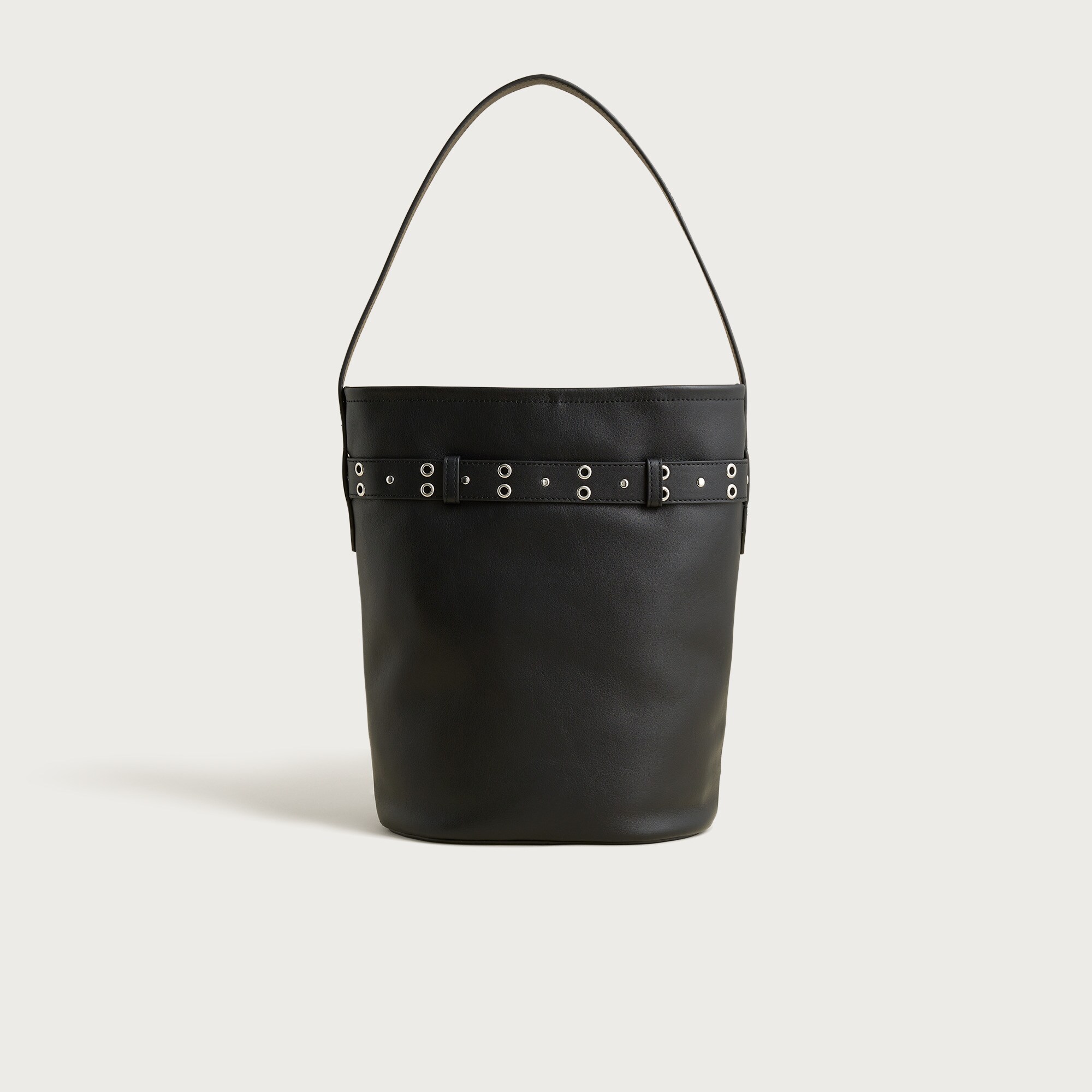 Berkeley belted bucket bag in studded leather