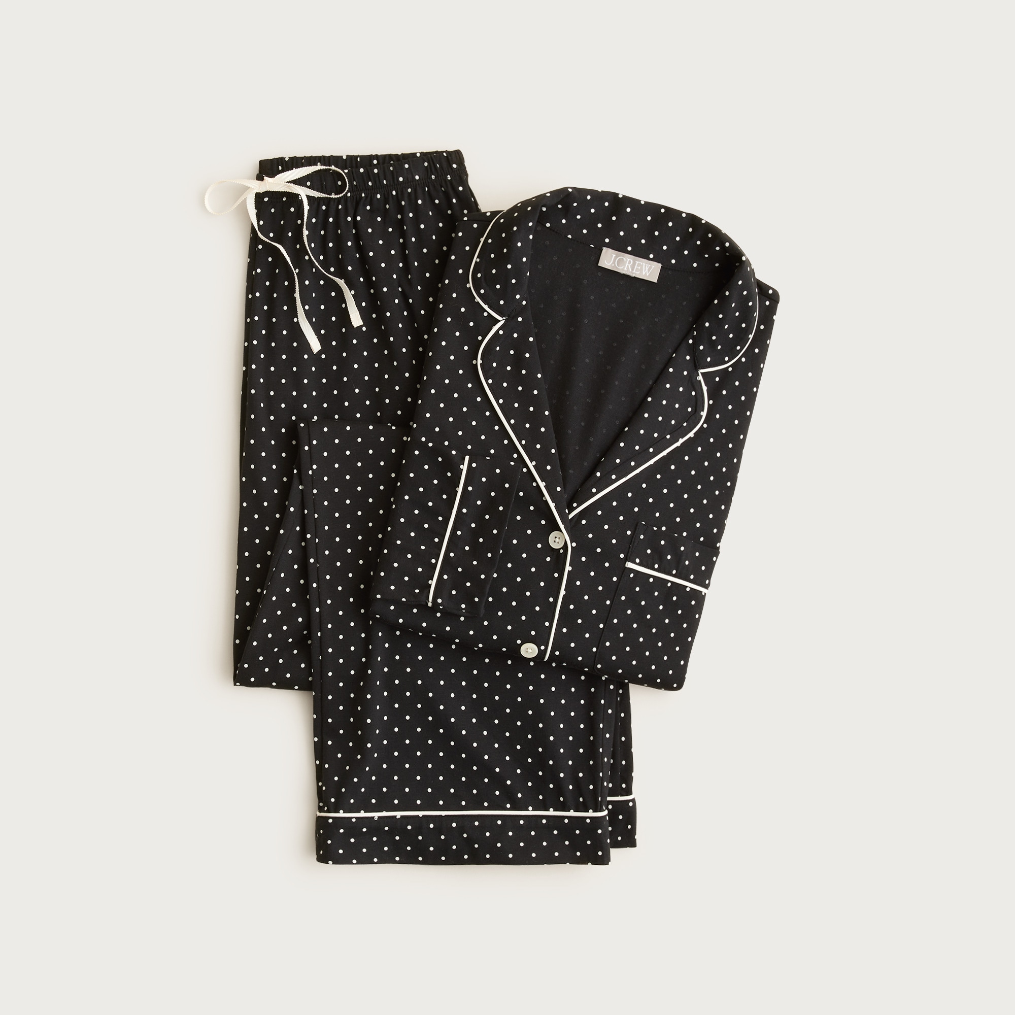 Dreamy cotton-blend pajama pant set in dot print