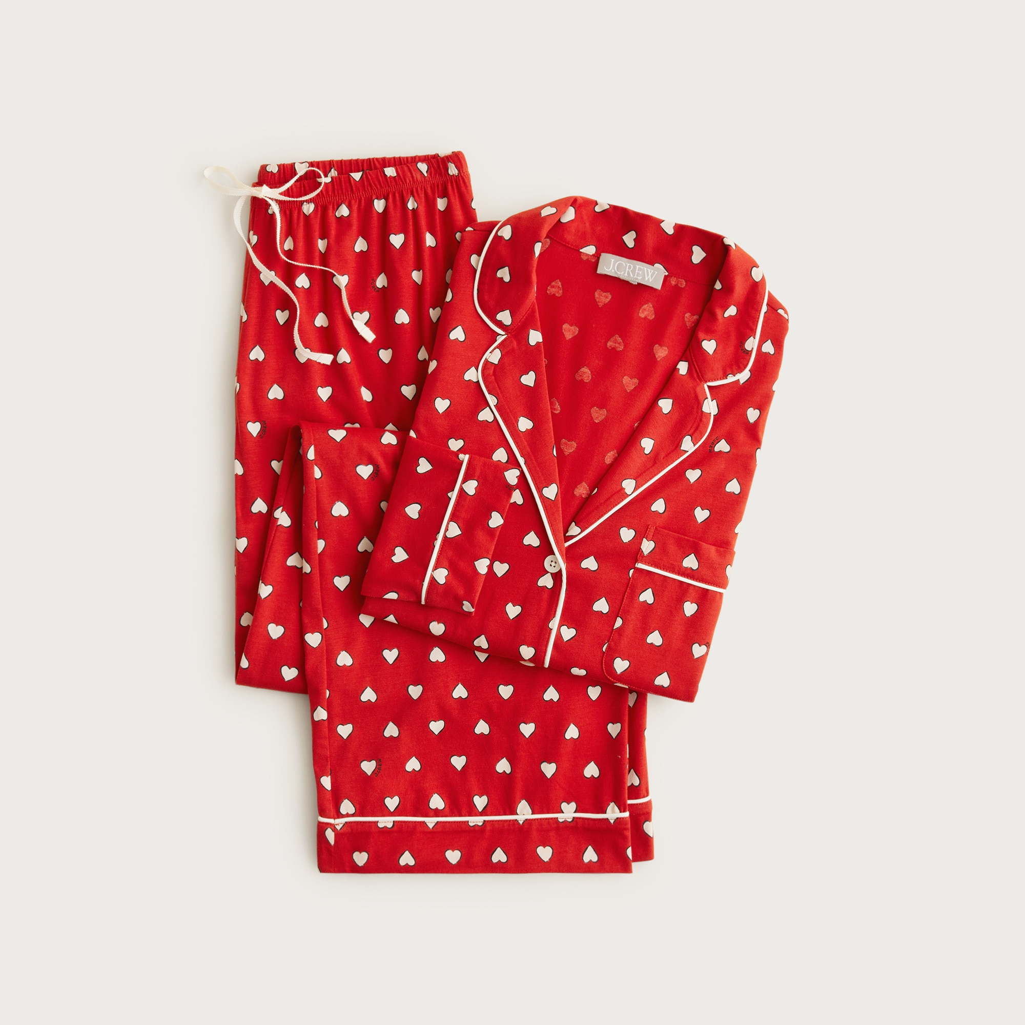 Dreamy cotton-blend pajama pant set in heart print