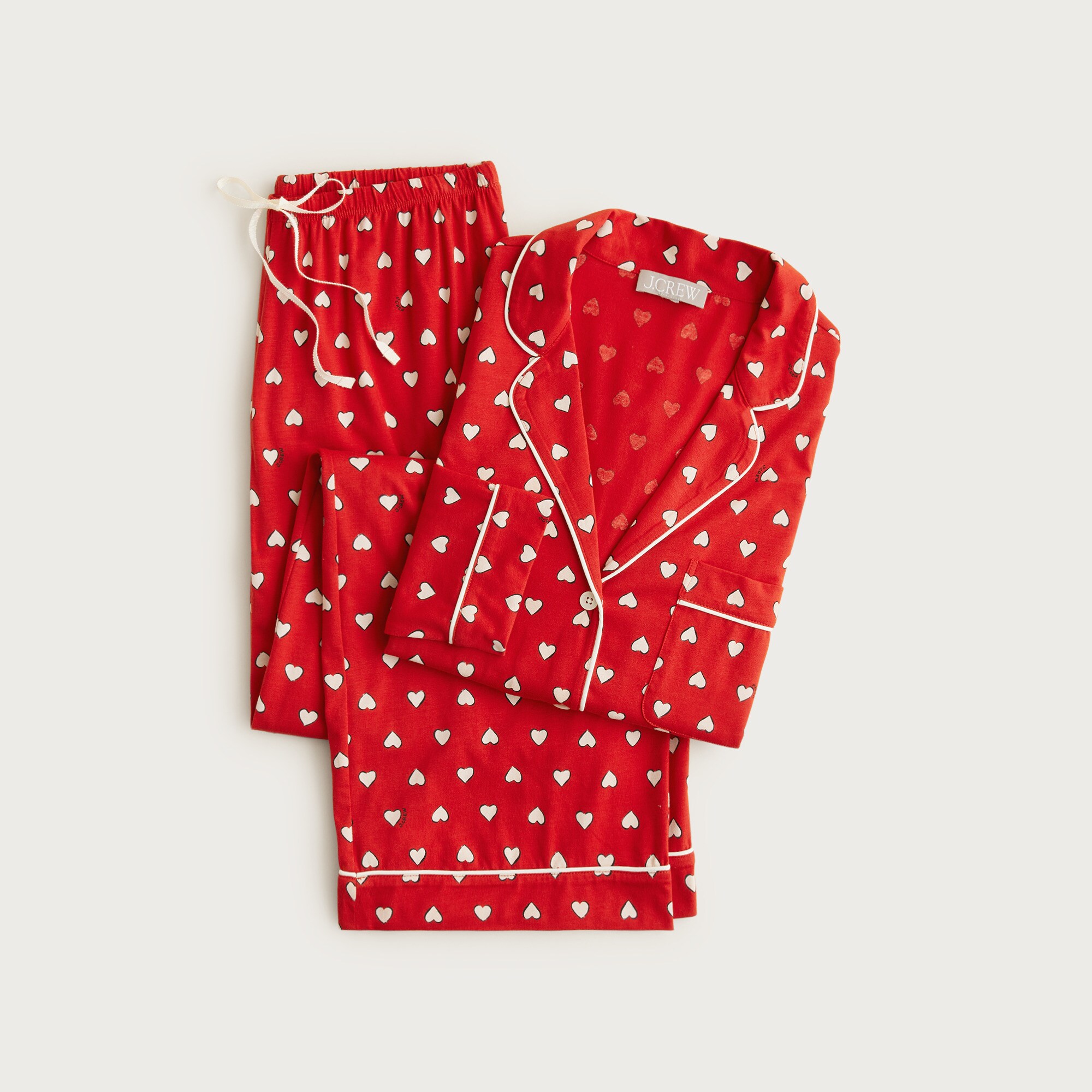 Dreamy cotton-blend pajama pant set in heart print