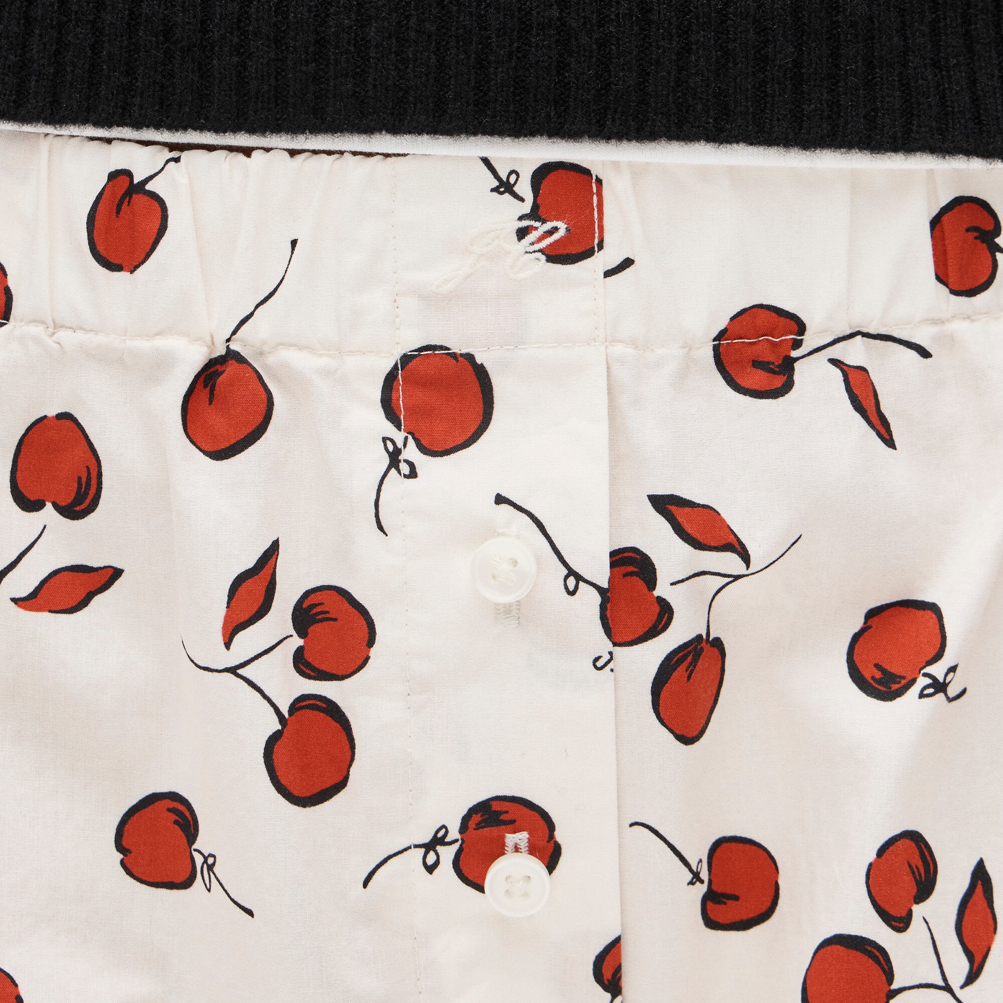 Cotton poplin boxer short in cherry print