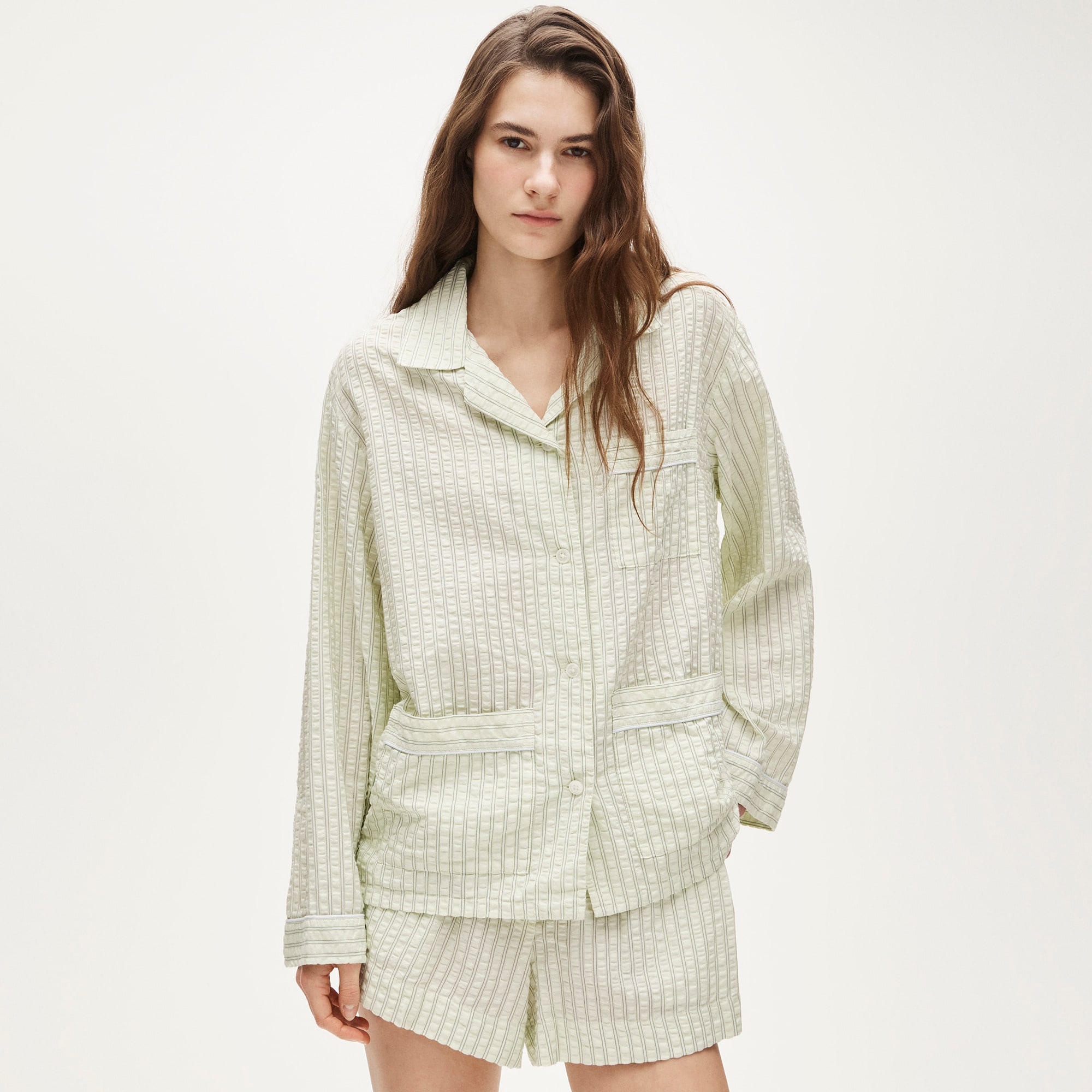 Seersucker pajama short set - image 3
