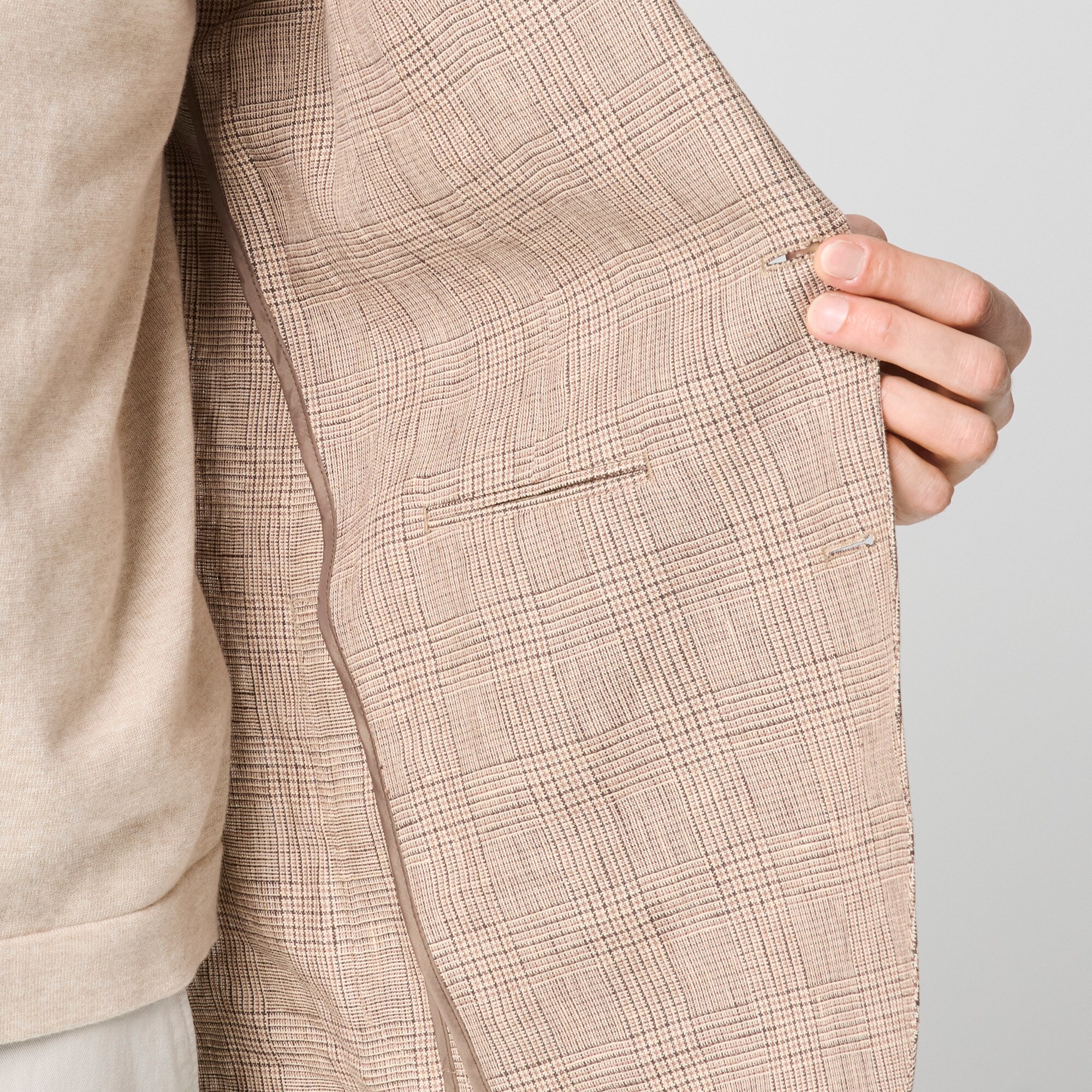 Plaid Linen Blazer For Men | Factory