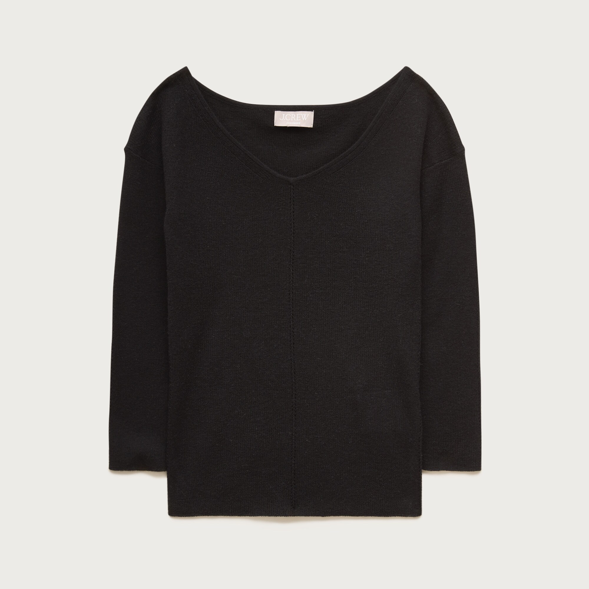 Featherweight cashmere wide V-neck sweater