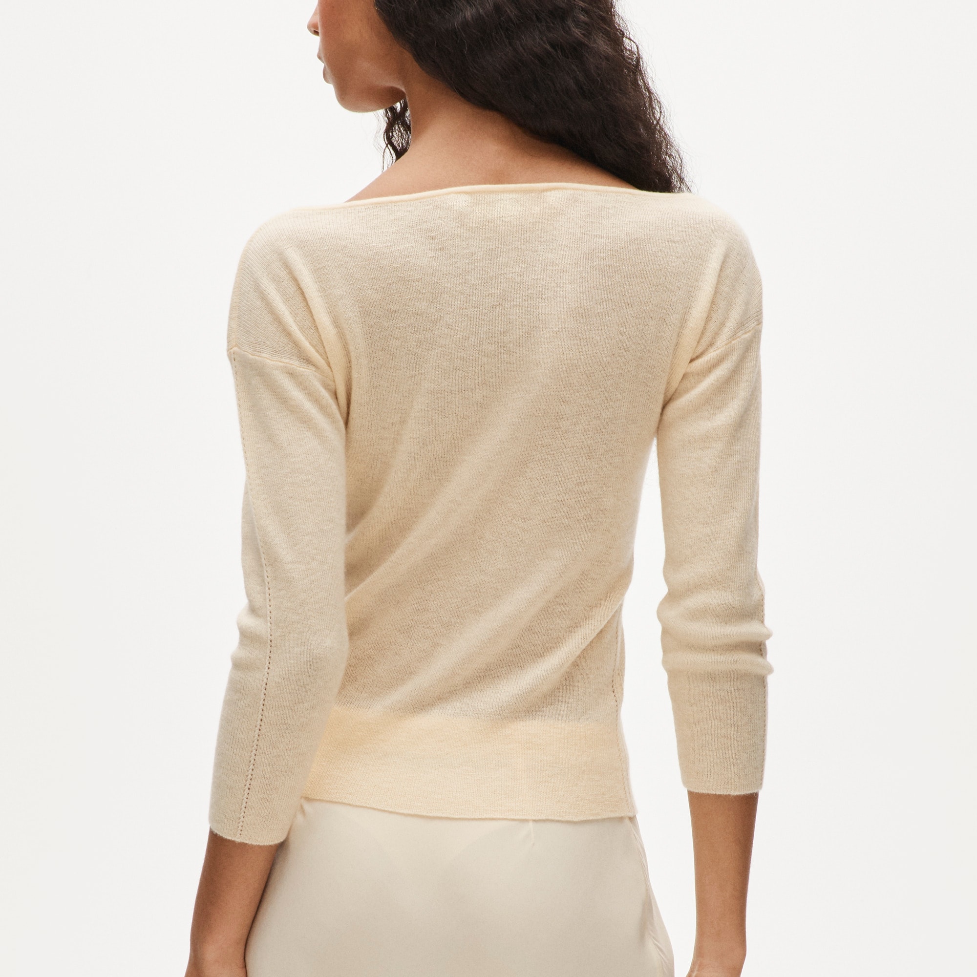 Featherweight cashmere wide V-neck sweater - image 5
