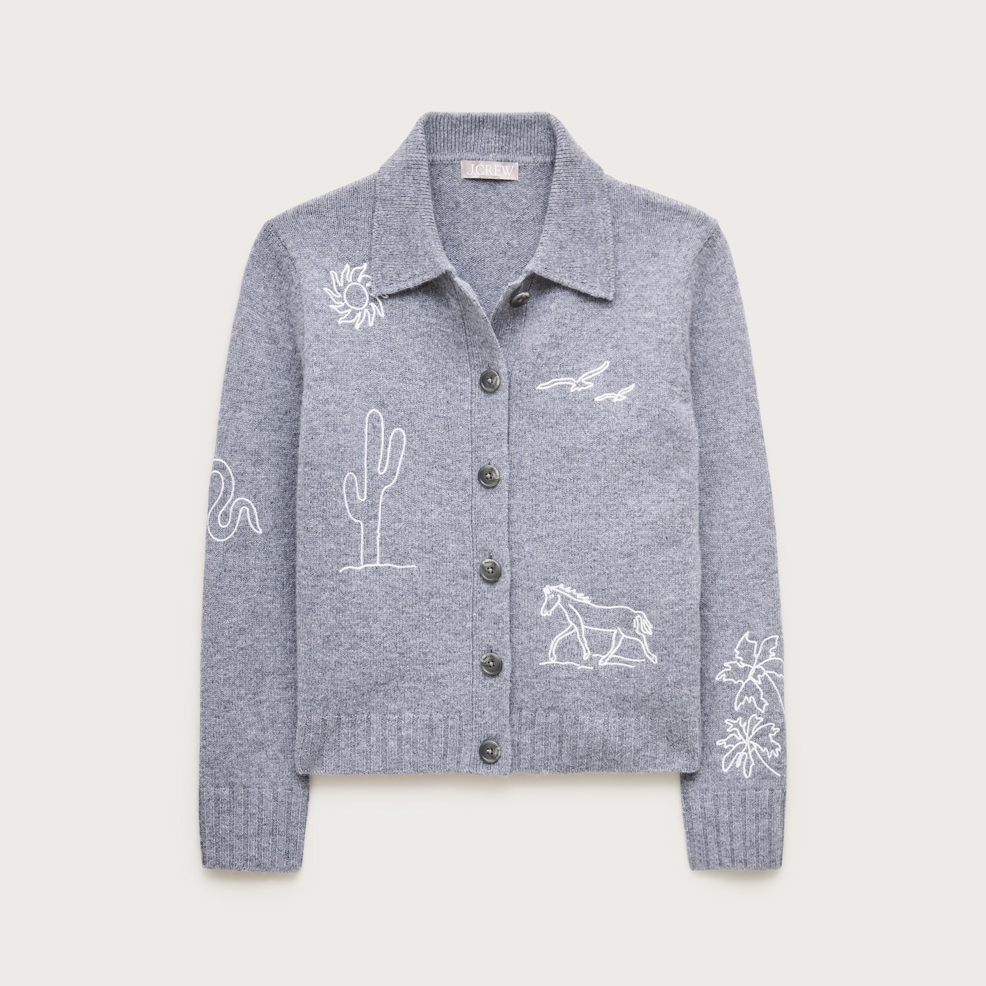 Vintage wool cardigan in western print