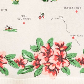 Jackie sweater shell in map-print premium ultra-fine cotton blend IVORY PINK