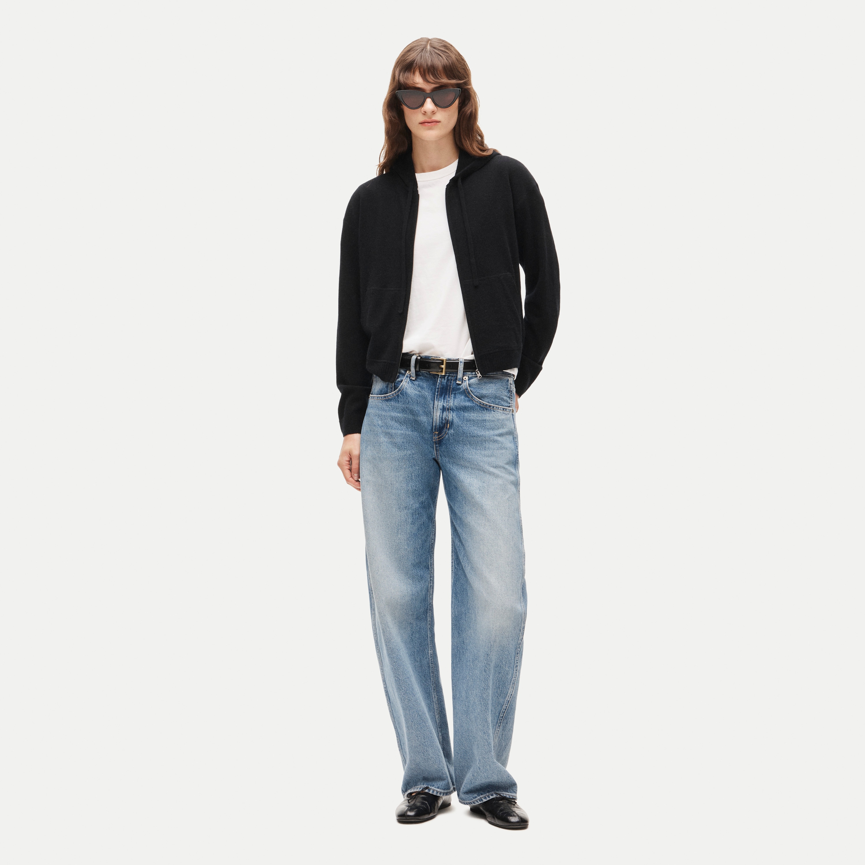 Cashmere full-zip hoodie