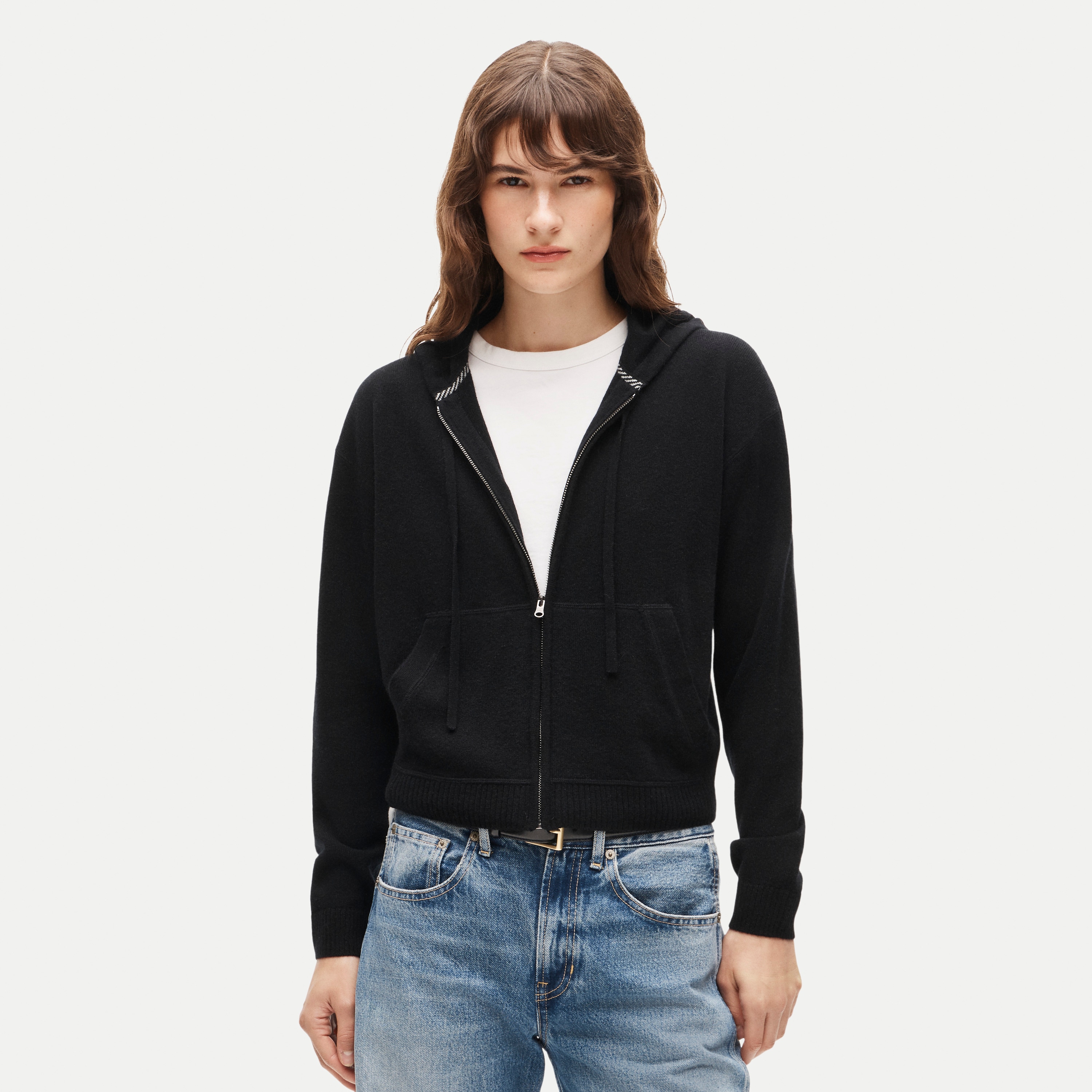 Cashmere full-zip hoodie