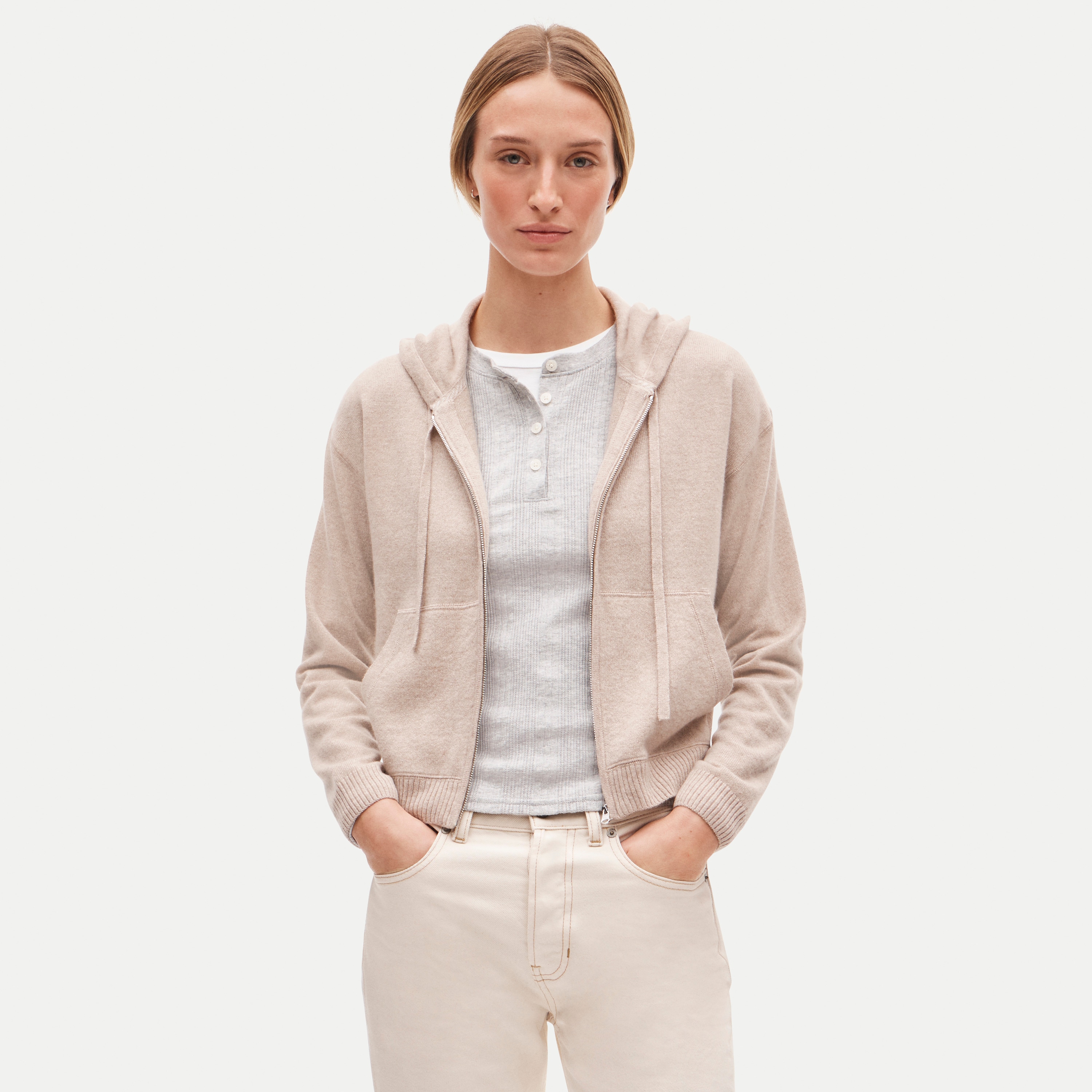 Cashmere full-zip hoodie
