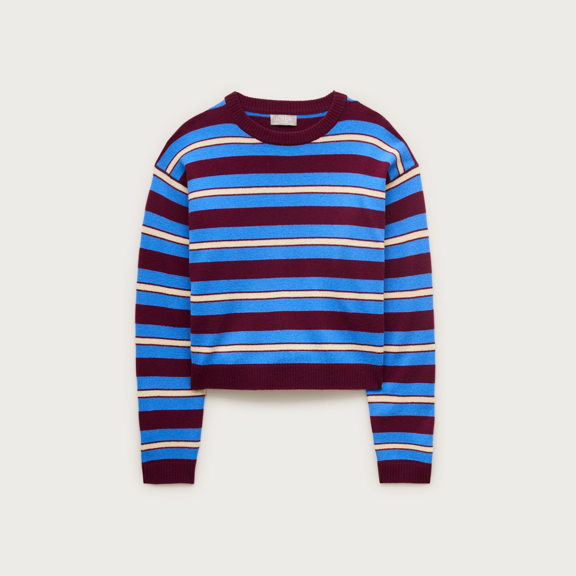 Perfect cashmere crewneck sweater in stripe