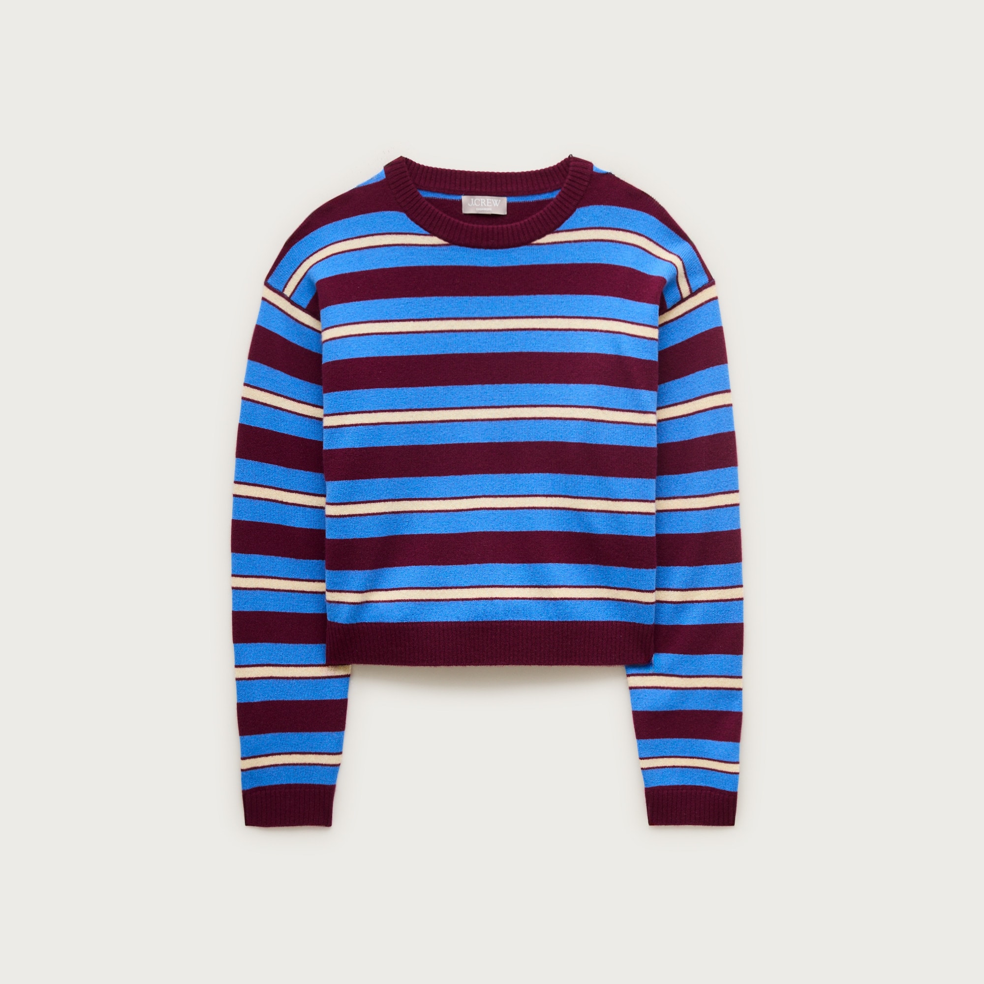 Perfect cashmere crewneck sweater in stripe