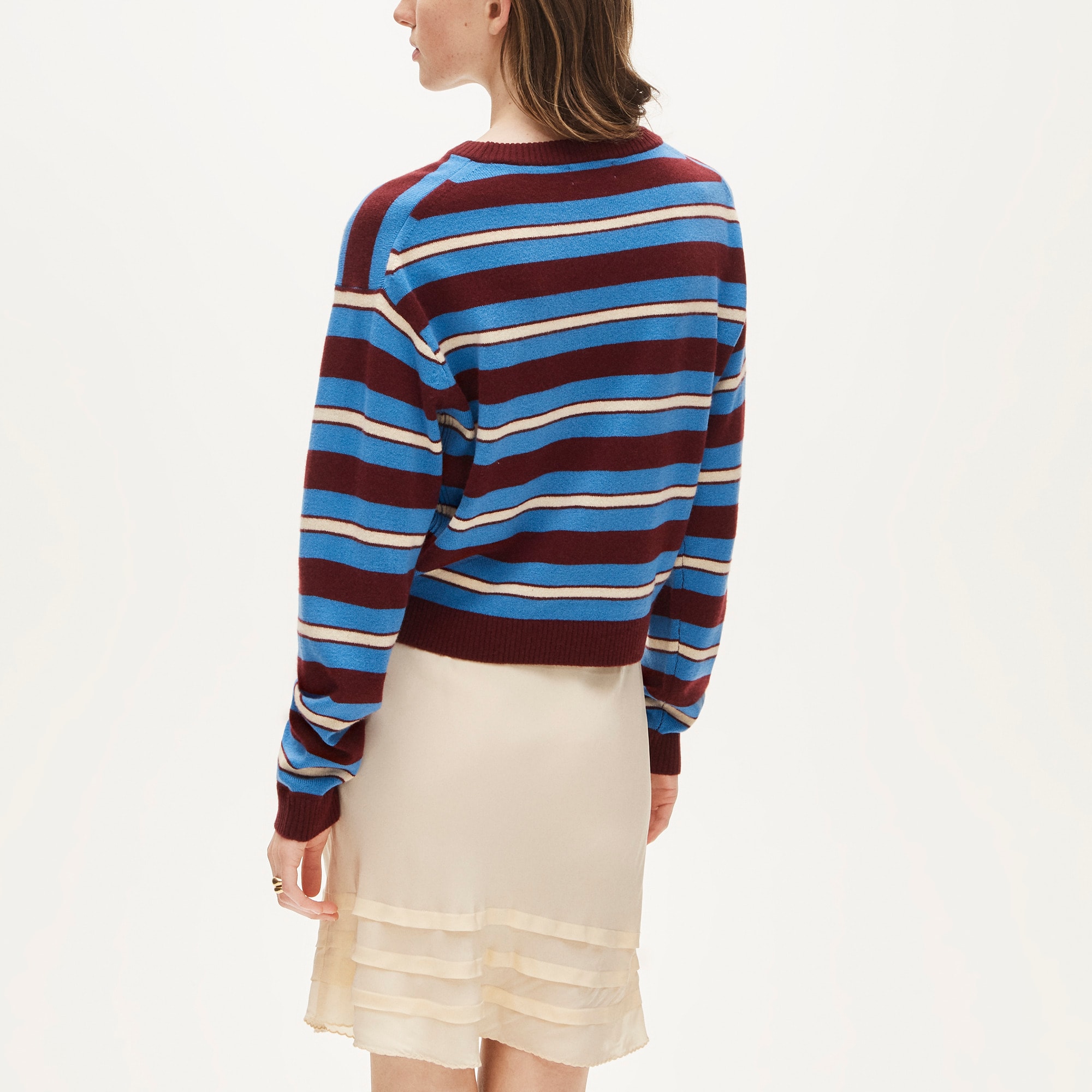 Perfect cashmere crewneck sweater in stripe - image 5